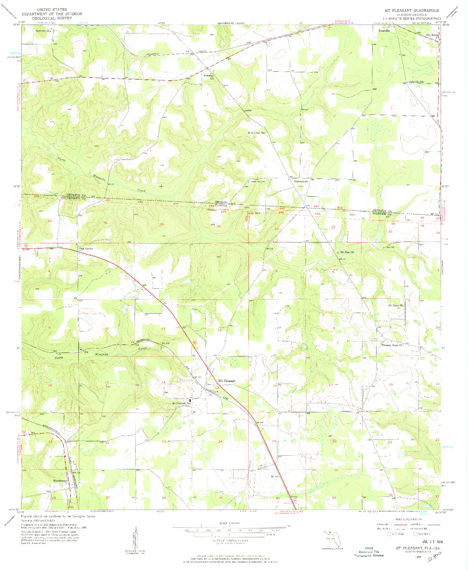 USGS 1:24000-SCALE QUADRANGLE FOR MT PLEASANT, FL 1955