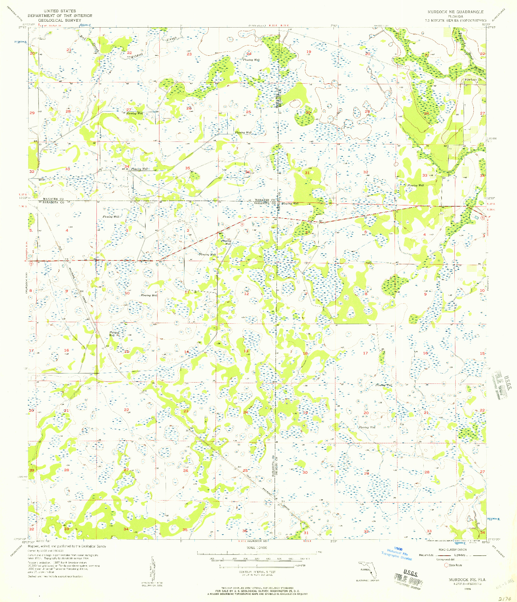 USGS 1:24000-SCALE QUADRANGLE FOR MURDOCK NE, FL 1956