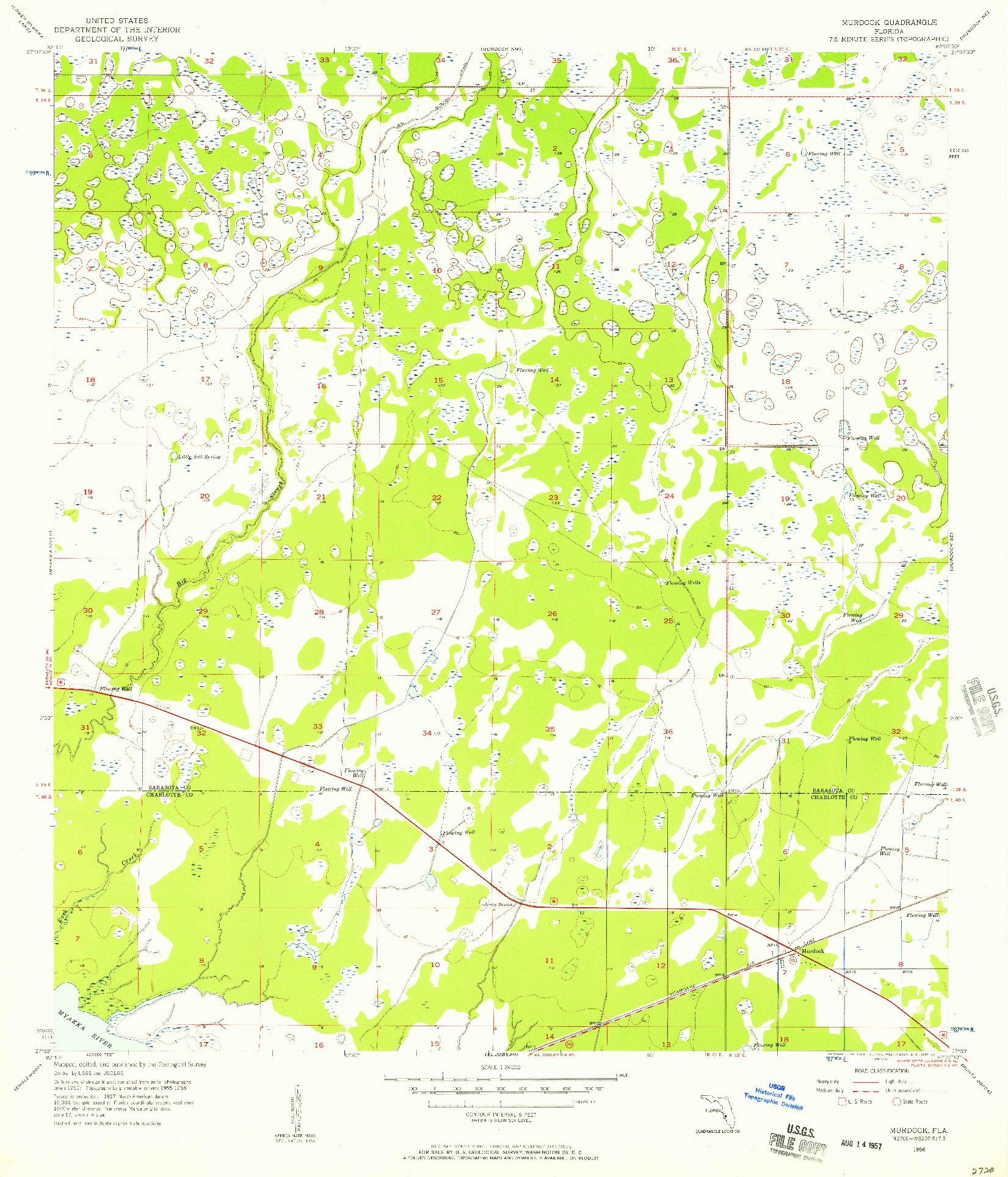 USGS 1:24000-SCALE QUADRANGLE FOR MURDOCK, FL 1956