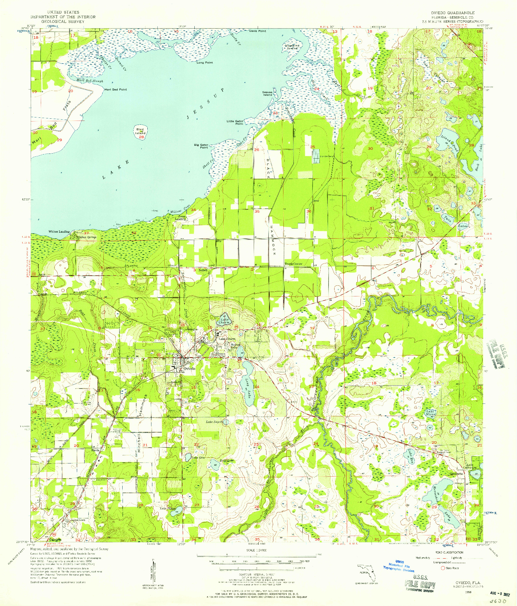 USGS 1:24000-SCALE QUADRANGLE FOR OVIEDO, FL 1956