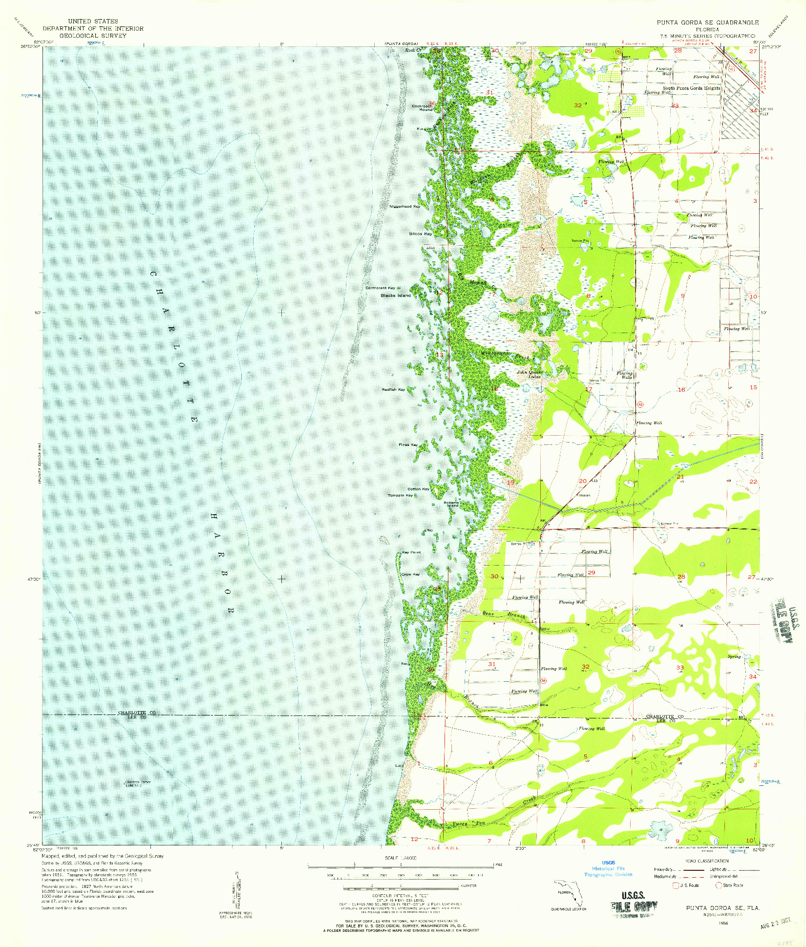 USGS 1:24000-SCALE QUADRANGLE FOR PUNTA GORDA SE, FL 1956