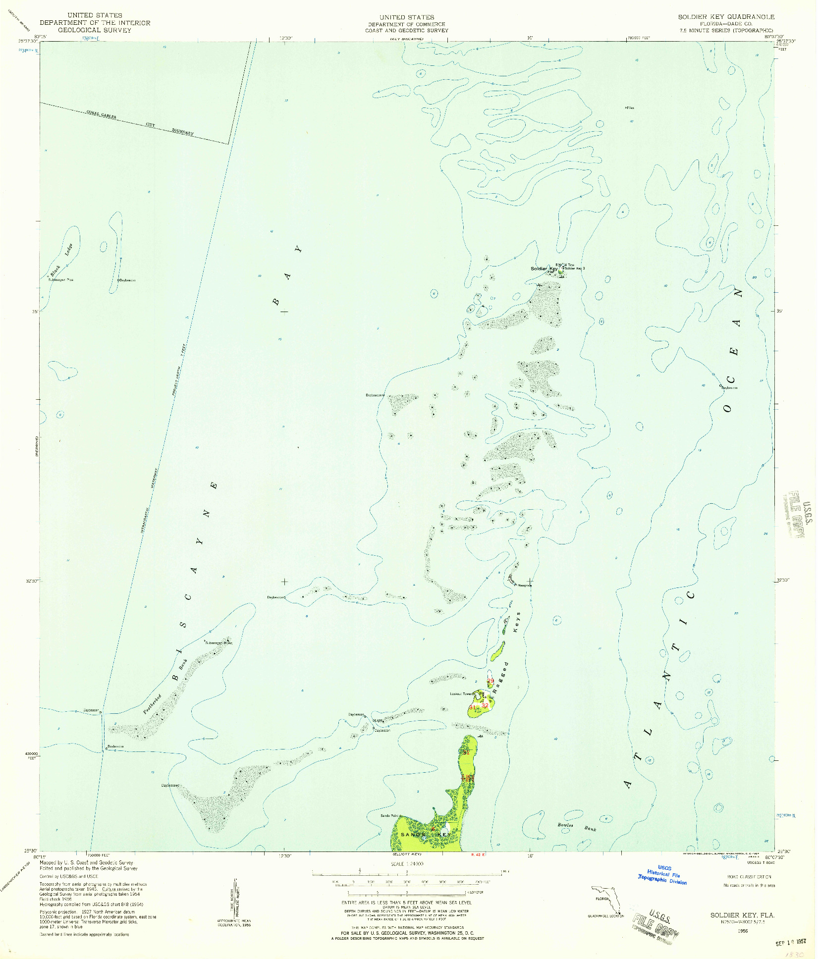 USGS 1:24000-SCALE QUADRANGLE FOR SOLDIER KEY, FL 1956