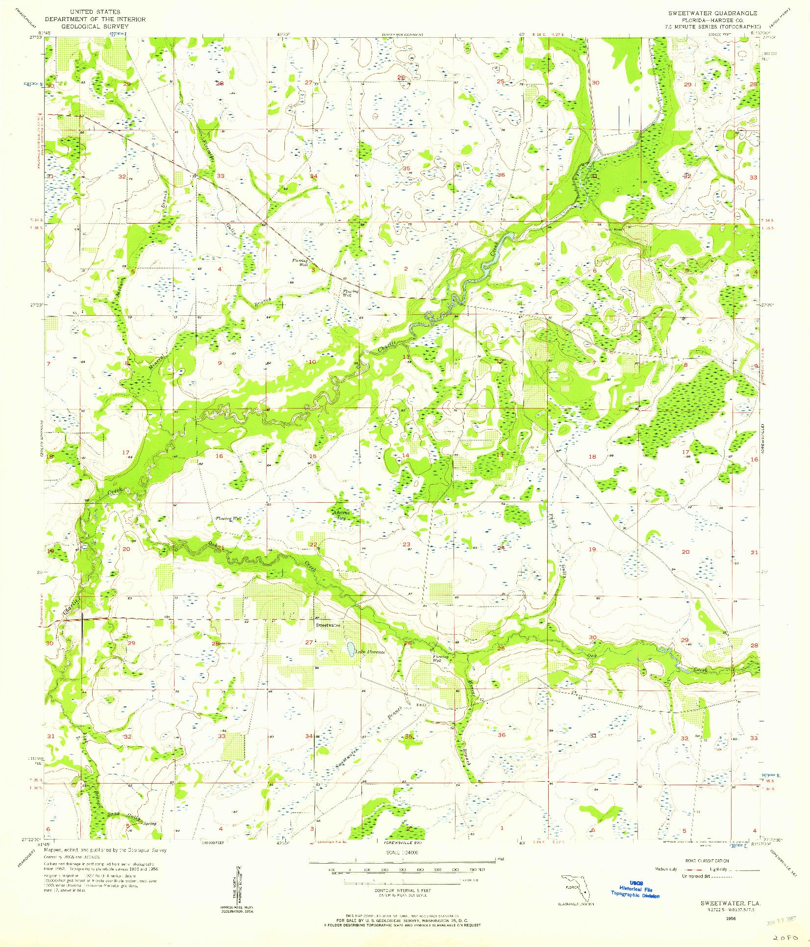 USGS 1:24000-SCALE QUADRANGLE FOR SWEETWATER, FL 1956