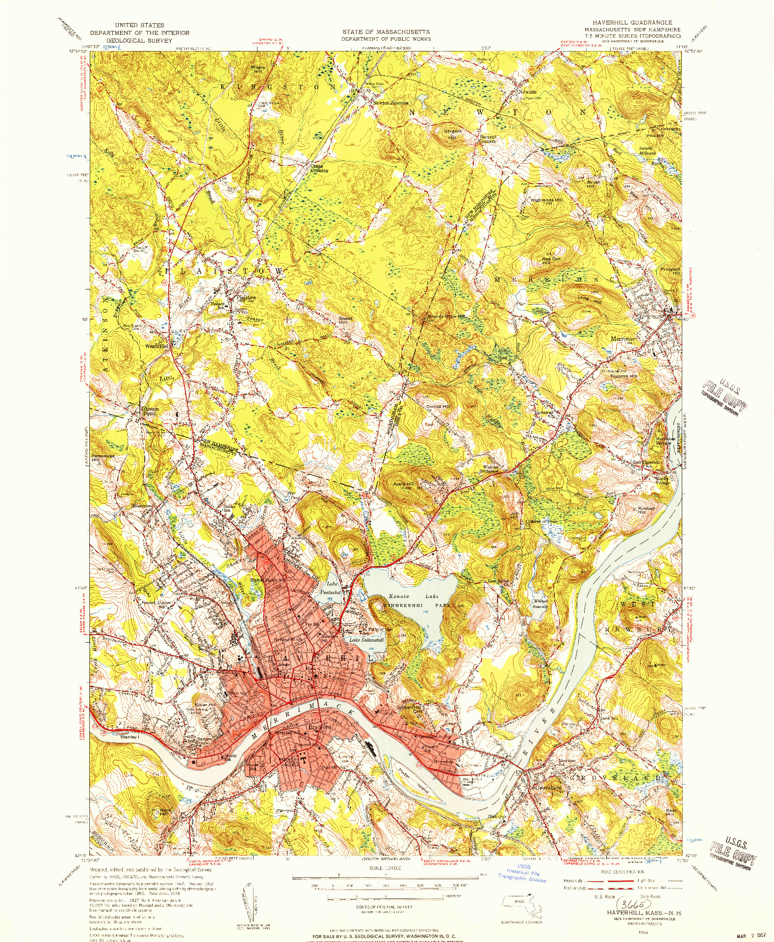 USGS 1:24000-SCALE QUADRANGLE FOR HAVERHILL, MA 1955