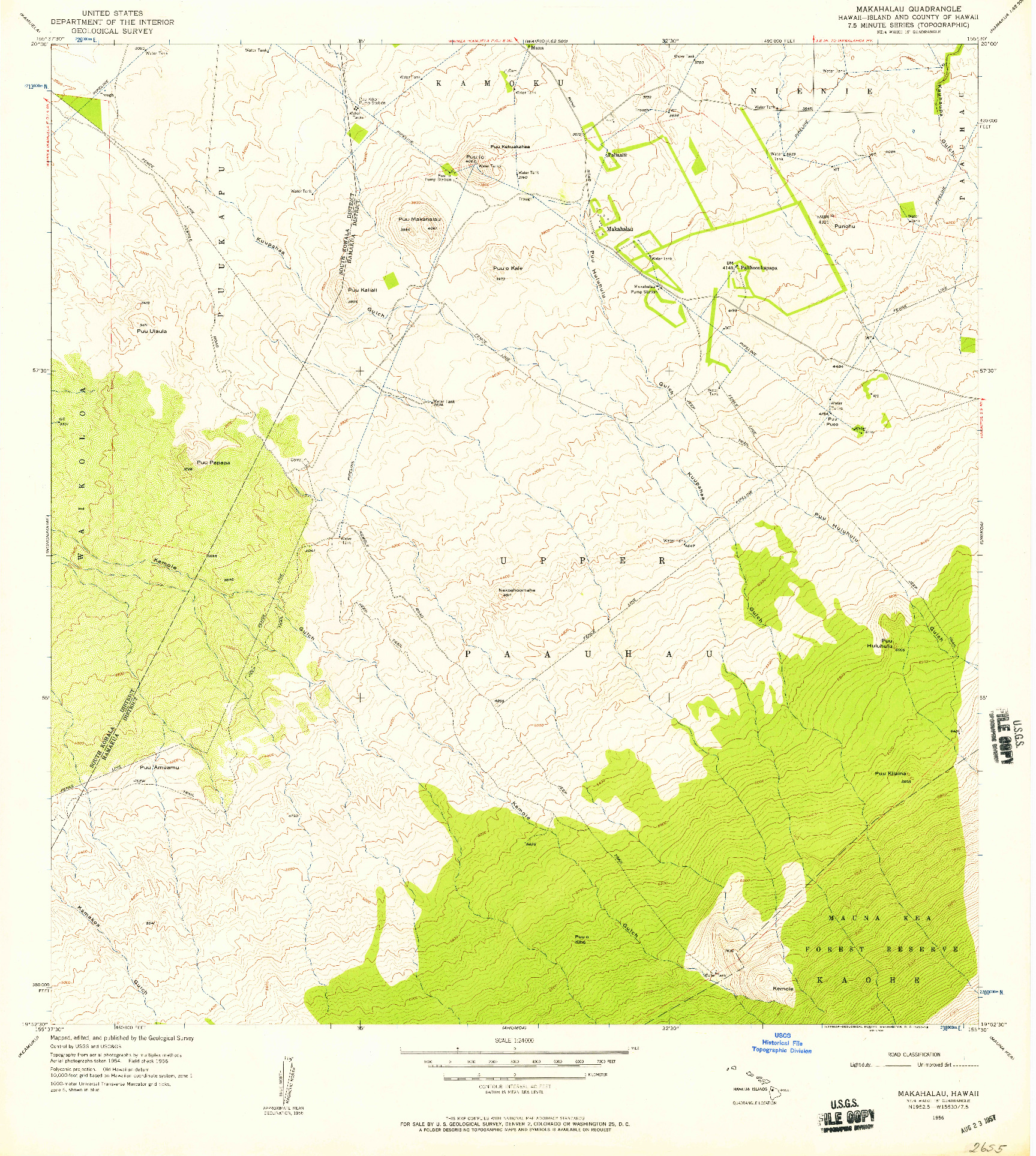 USGS 1:24000-SCALE QUADRANGLE FOR MAKAHALAU, HI 1956