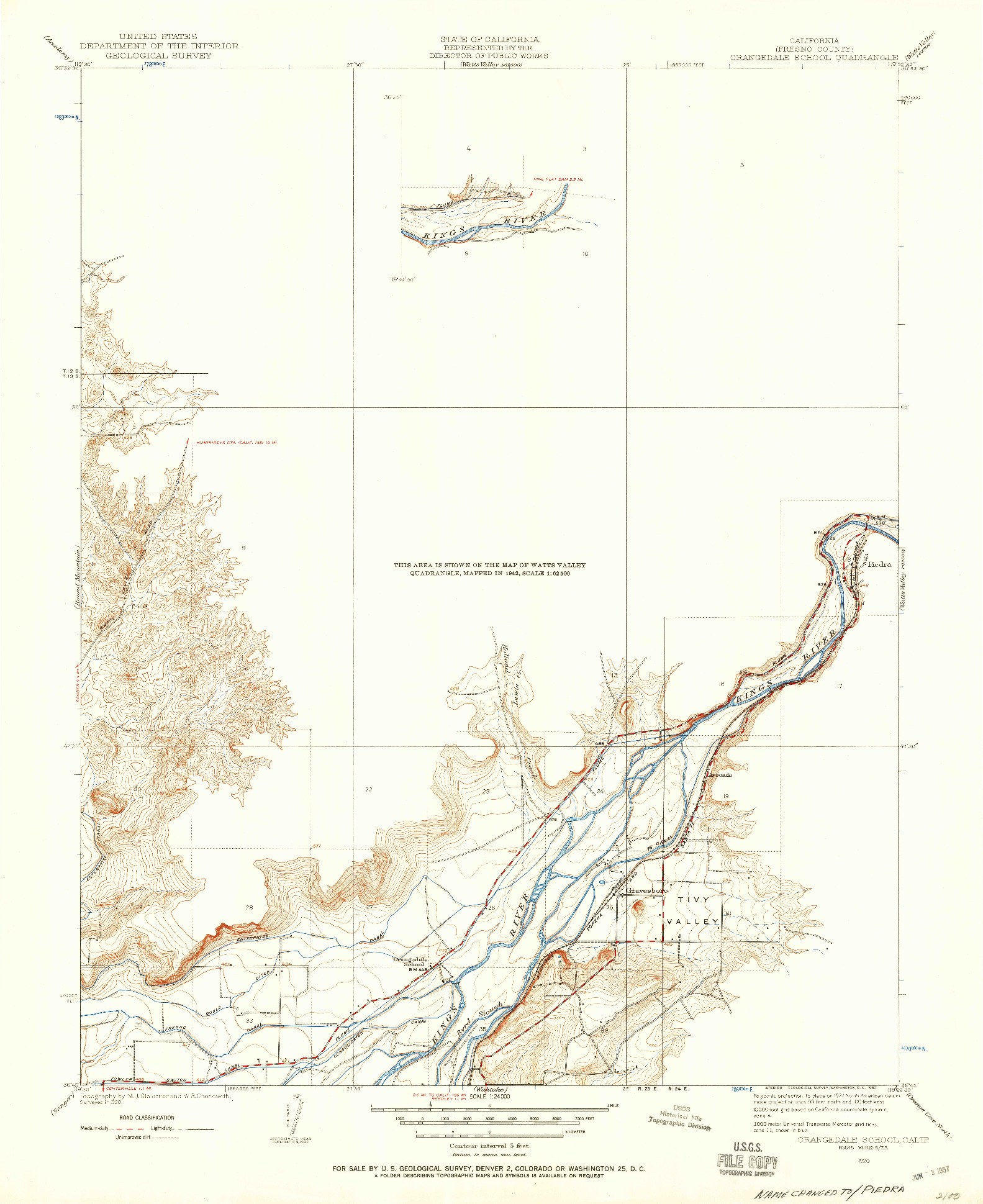 USGS 1:24000-SCALE QUADRANGLE FOR ORANGEDALE SCHOOL, CA 1920