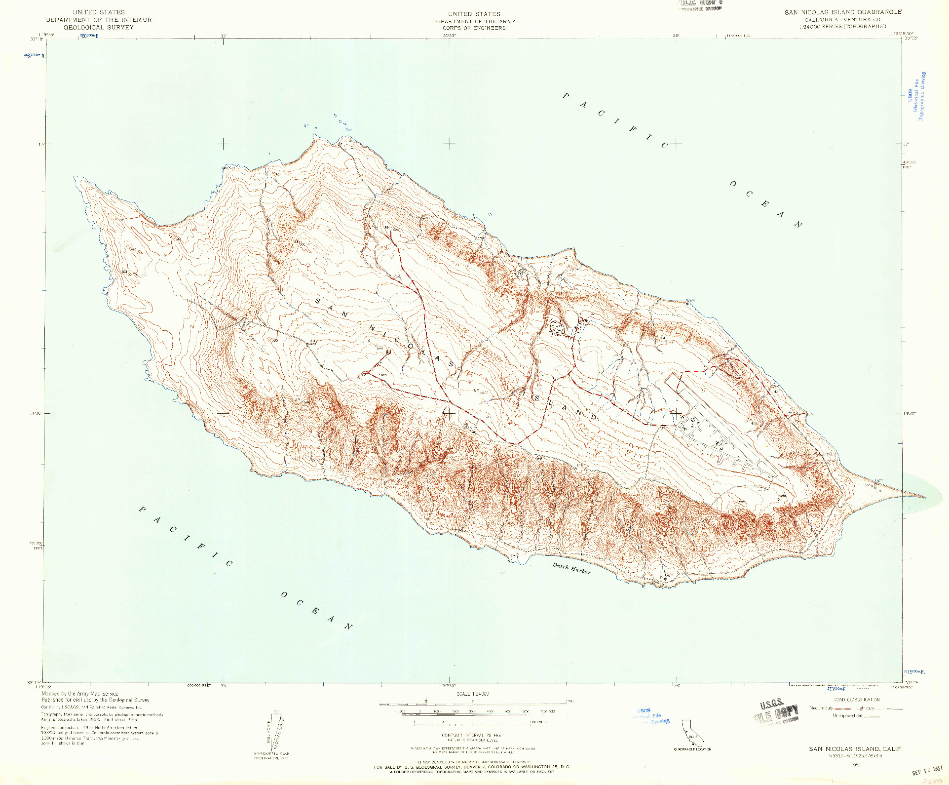 USGS 1:24000-SCALE QUADRANGLE FOR SAN NICOLAS ISLAND, CA 1956