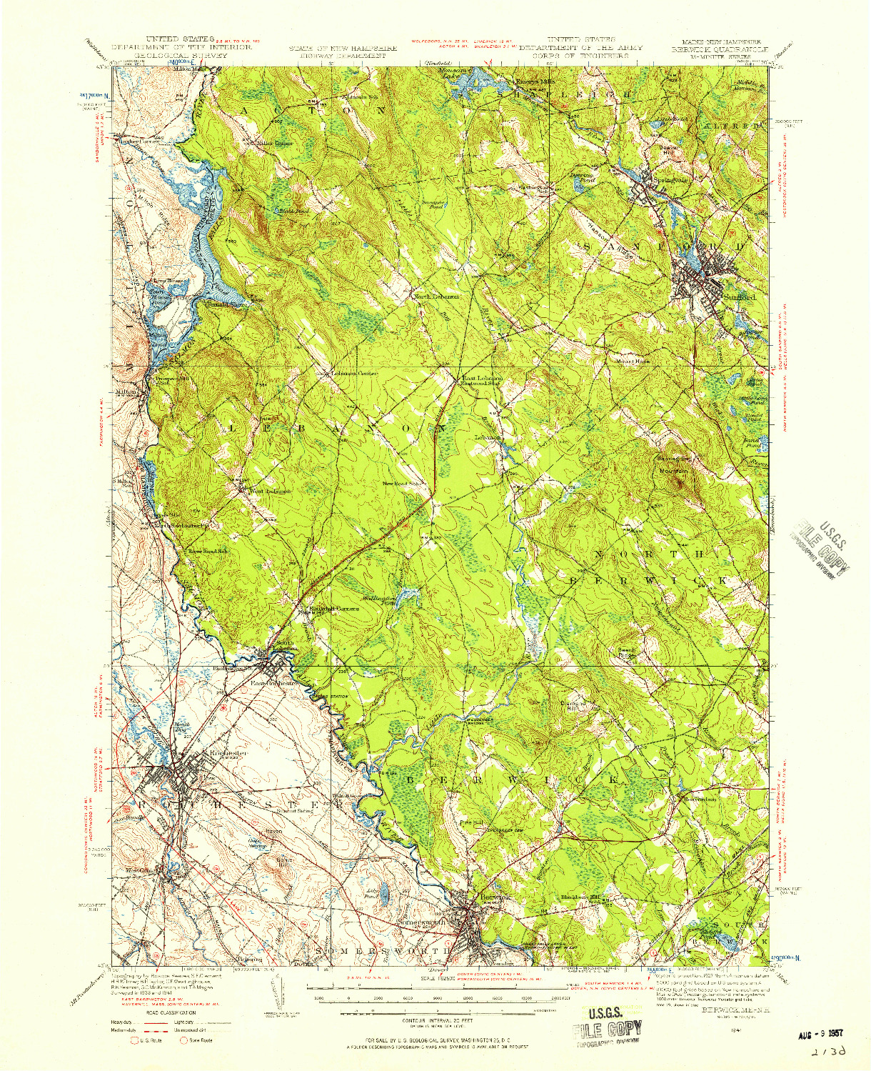 USGS 1:62500-SCALE QUADRANGLE FOR BERWICK, ME 1941