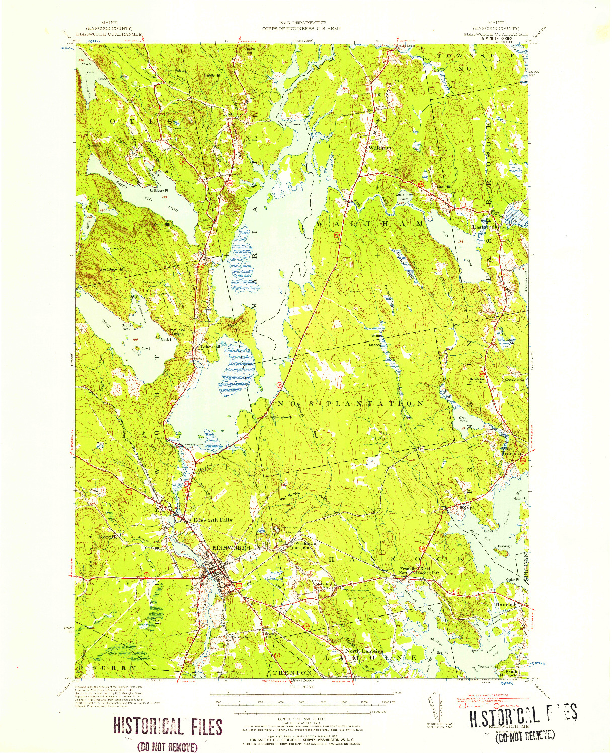 USGS 1:62500-SCALE QUADRANGLE FOR ELLSWORTH, ME 1940