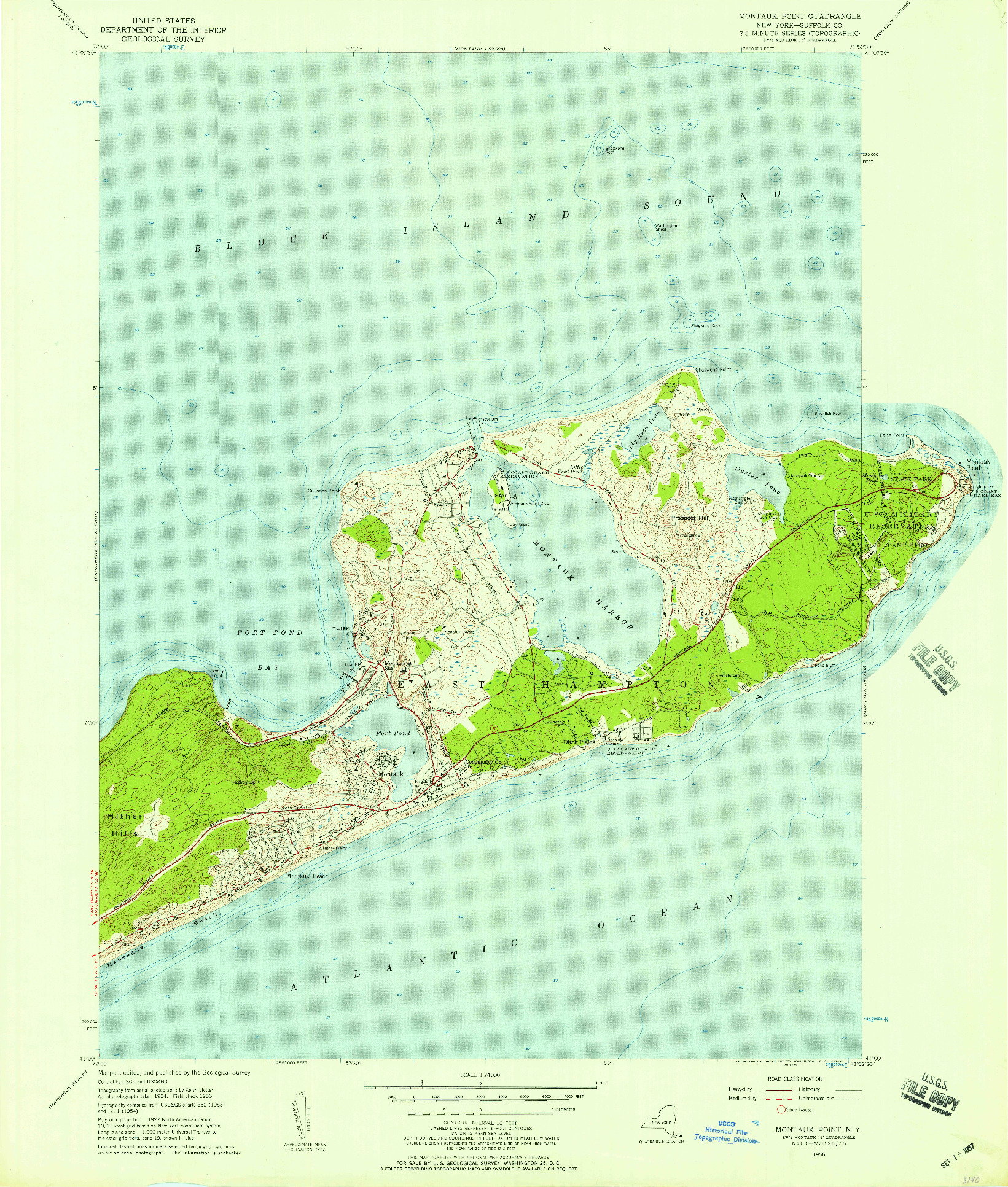 USGS 1:24000-SCALE QUADRANGLE FOR MONTAUK POINT, NY 1956