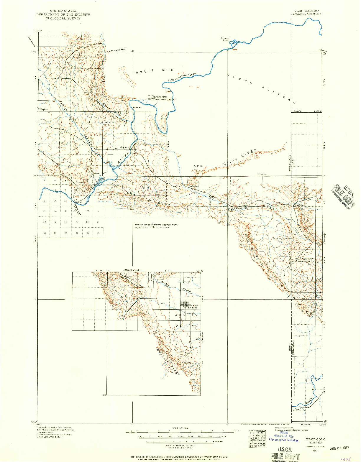 USGS 1:125000-SCALE QUADRANGLE FOR JENSEN, UT 1907
