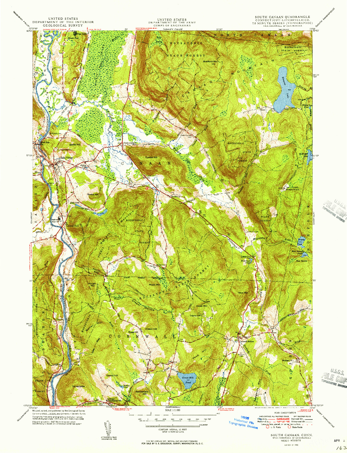 USGS 1:31680-SCALE QUADRANGLE FOR SOUTH CANAAN, CT 1950