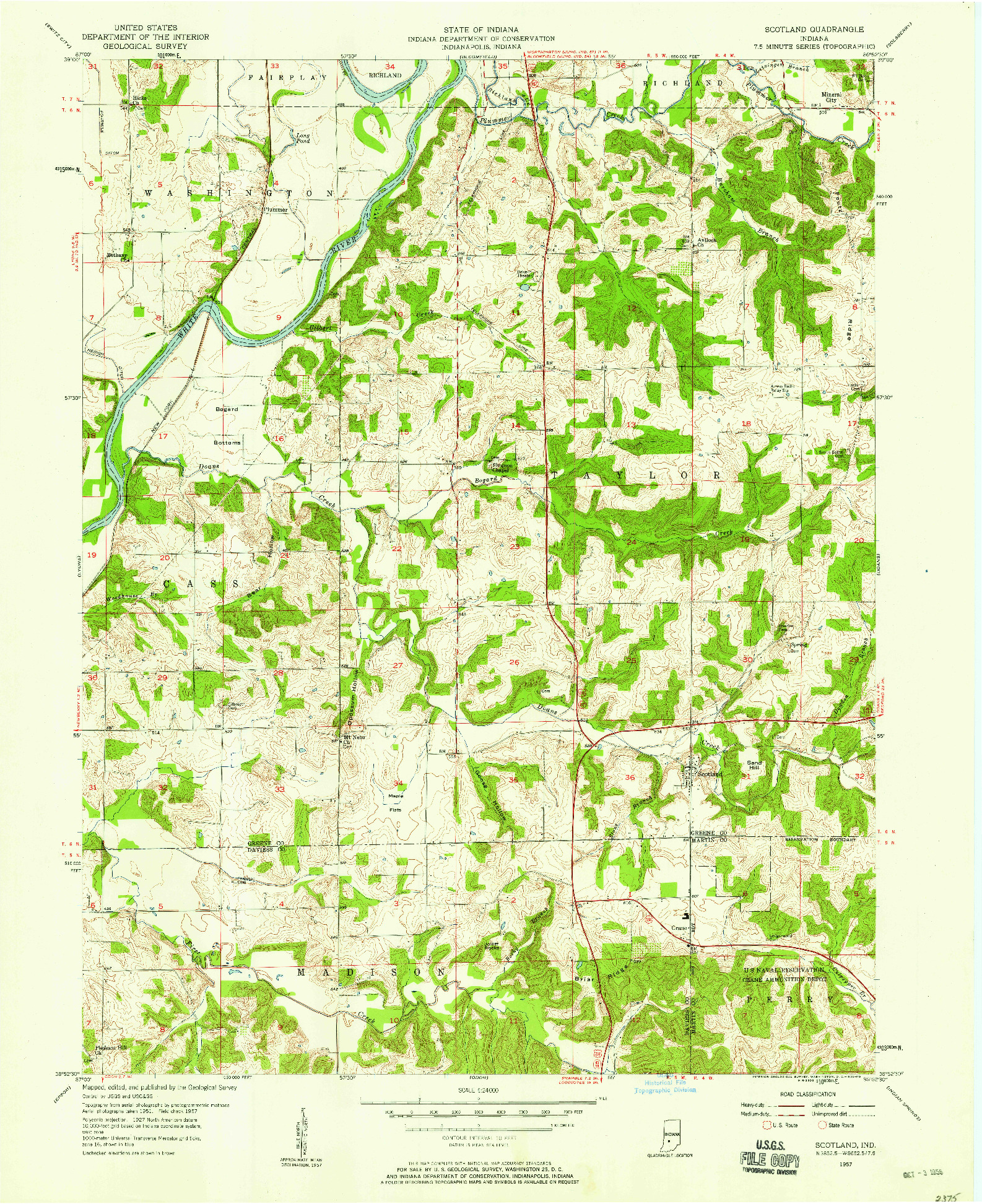 USGS 1:24000-SCALE QUADRANGLE FOR SCOTLAND, IN 1957