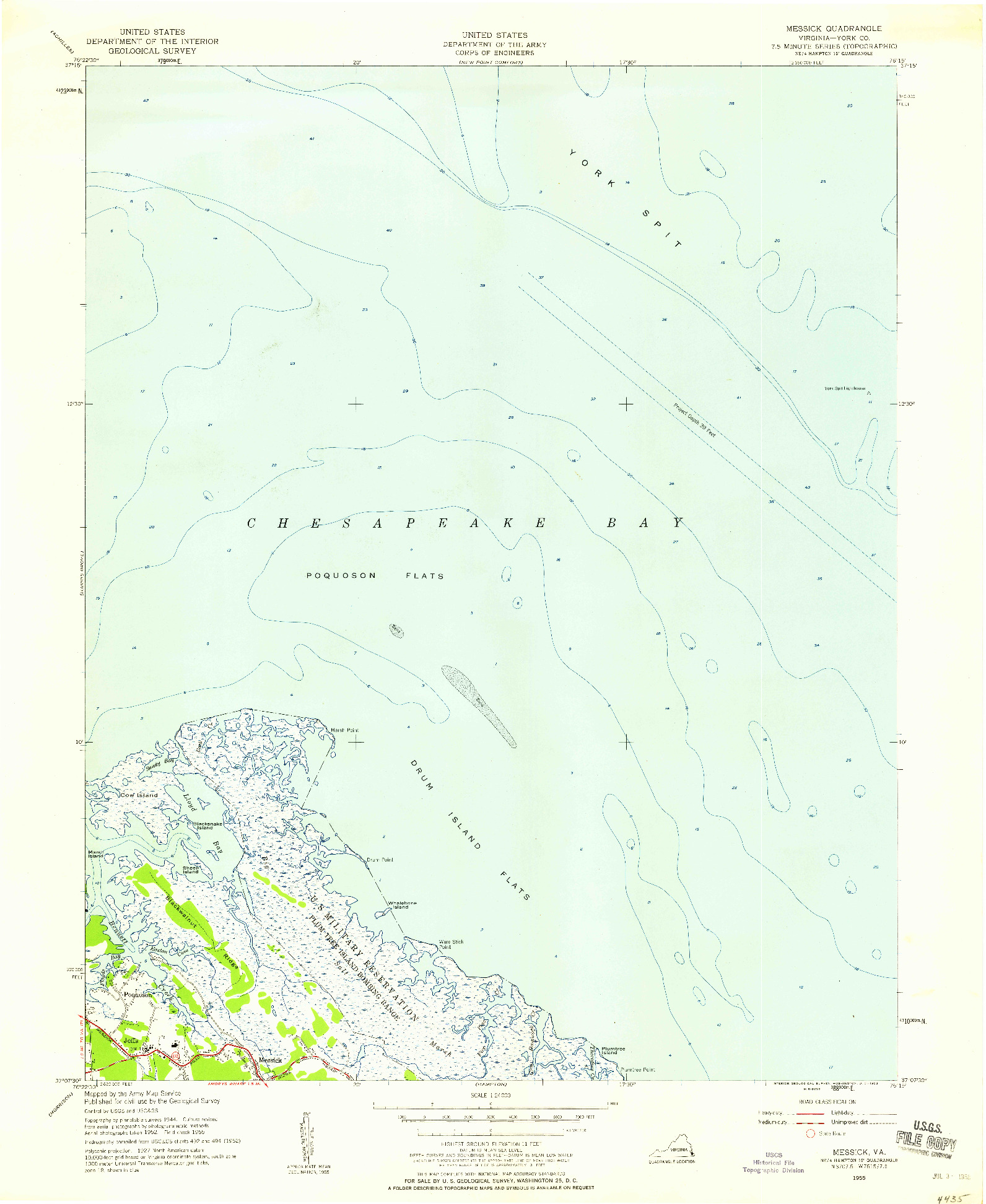 USGS 1:24000-SCALE QUADRANGLE FOR MESSICK, VA 1955