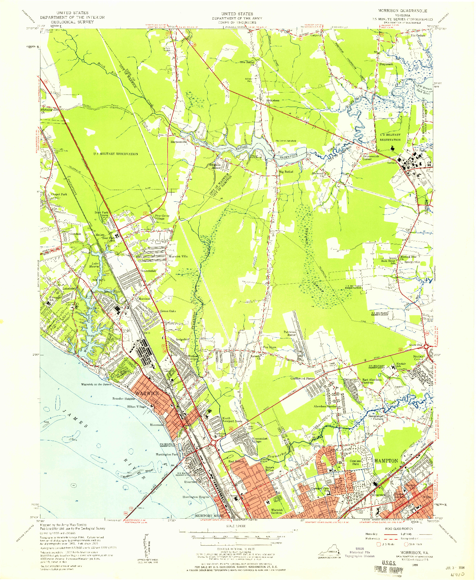 USGS 1:24000-SCALE QUADRANGLE FOR MORRISON, VA 1955