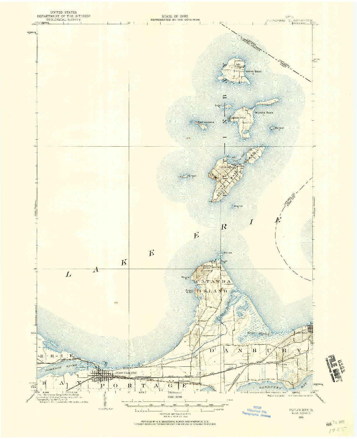 USGS 1:62500-SCALE QUADRANGLE FOR PUT-IN-BAY, OH 1901