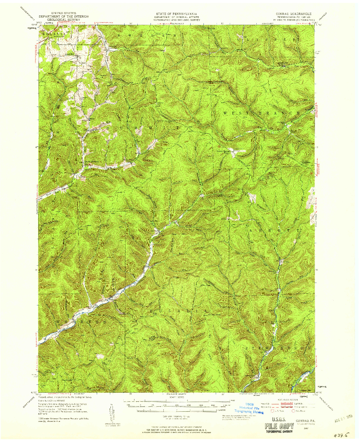 USGS 1:62500-SCALE QUADRANGLE FOR CONRAD, PA 1947