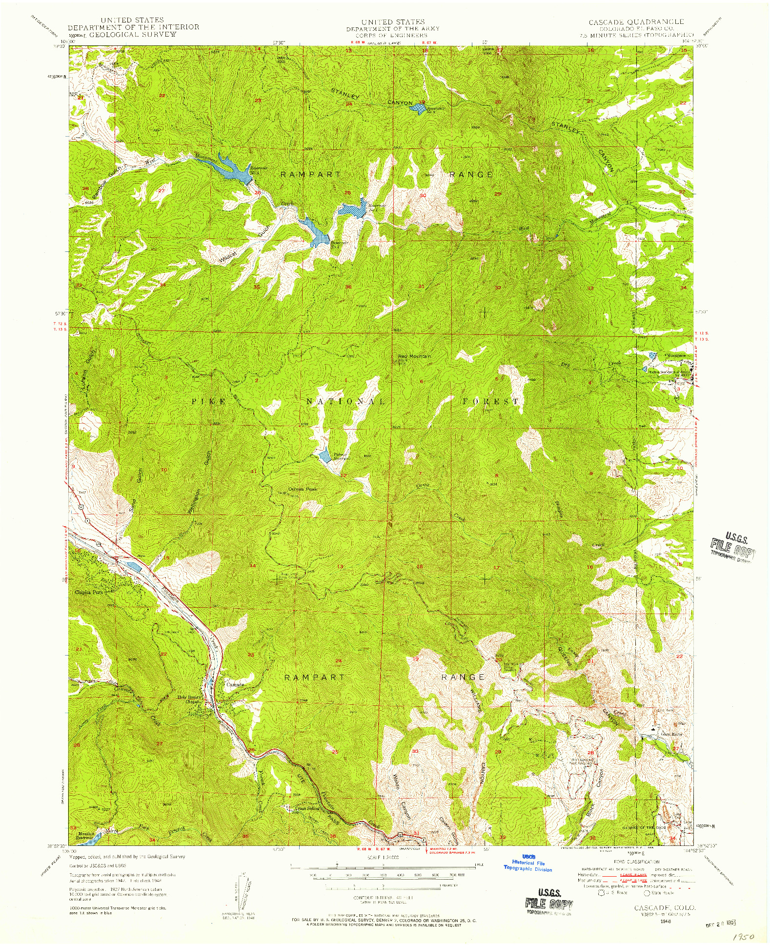 USGS 1:24000-SCALE QUADRANGLE FOR CASCADE, CO 1948