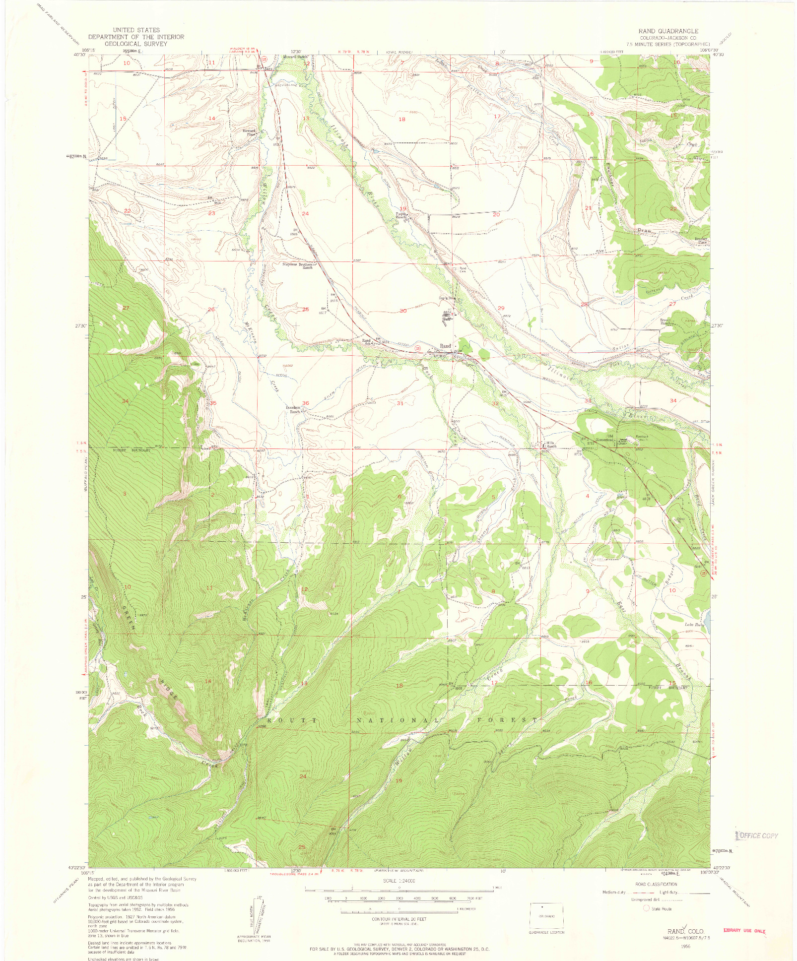 USGS 1:24000-SCALE QUADRANGLE FOR RAND, CO 1956