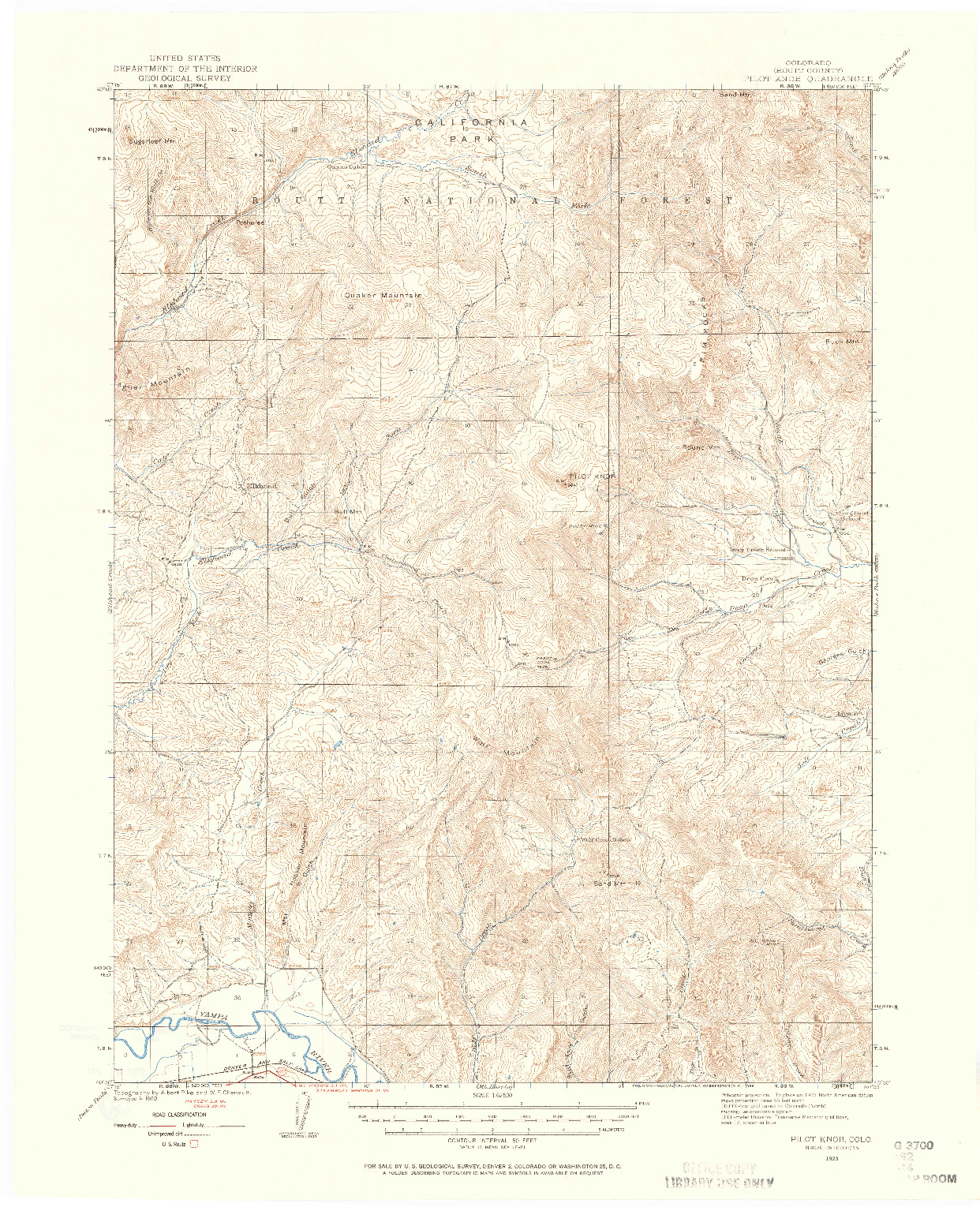 USGS 1:62500-SCALE QUADRANGLE FOR PILOT KNOB, CO 1923