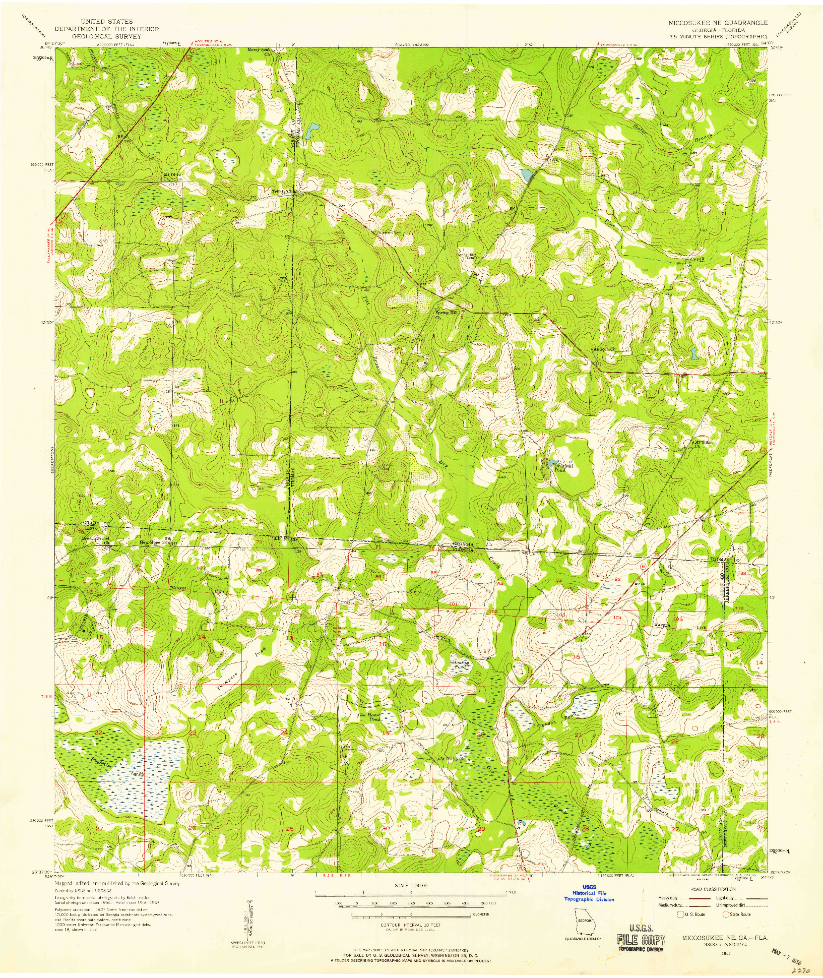 USGS 1:24000-SCALE QUADRANGLE FOR MICCOSUKEE NE, GA 1957