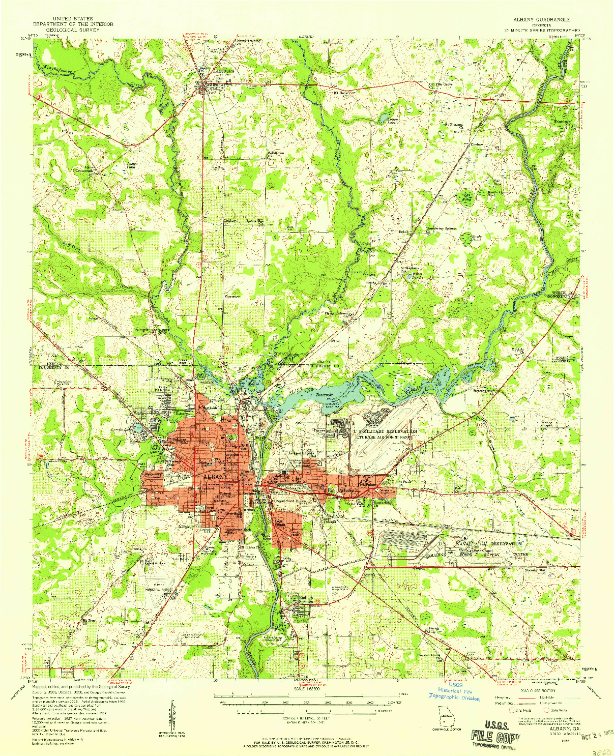 USGS 1:62500-SCALE QUADRANGLE FOR ALBANY, GA 1956