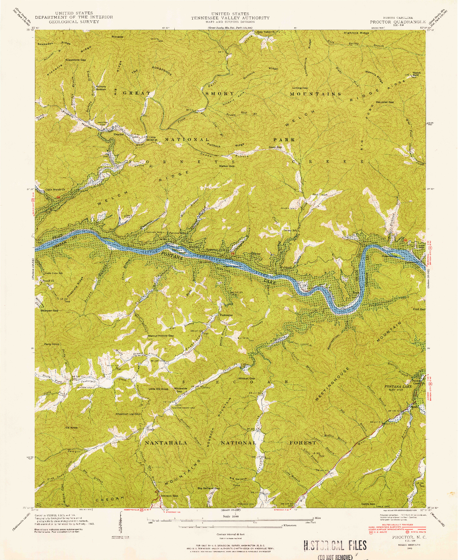 USGS 1:24000-SCALE QUADRANGLE FOR PROCTOR, NC 1940