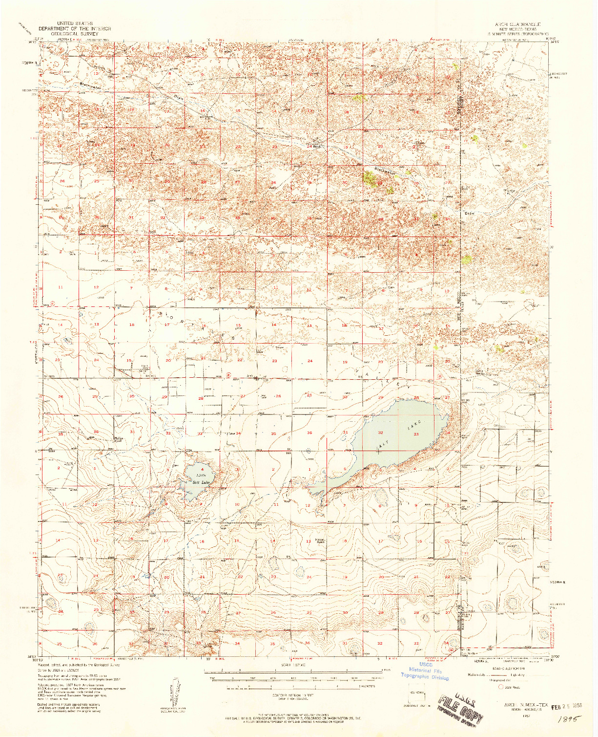 USGS 1:62500-SCALE QUADRANGLE FOR ARCH, NM 1957