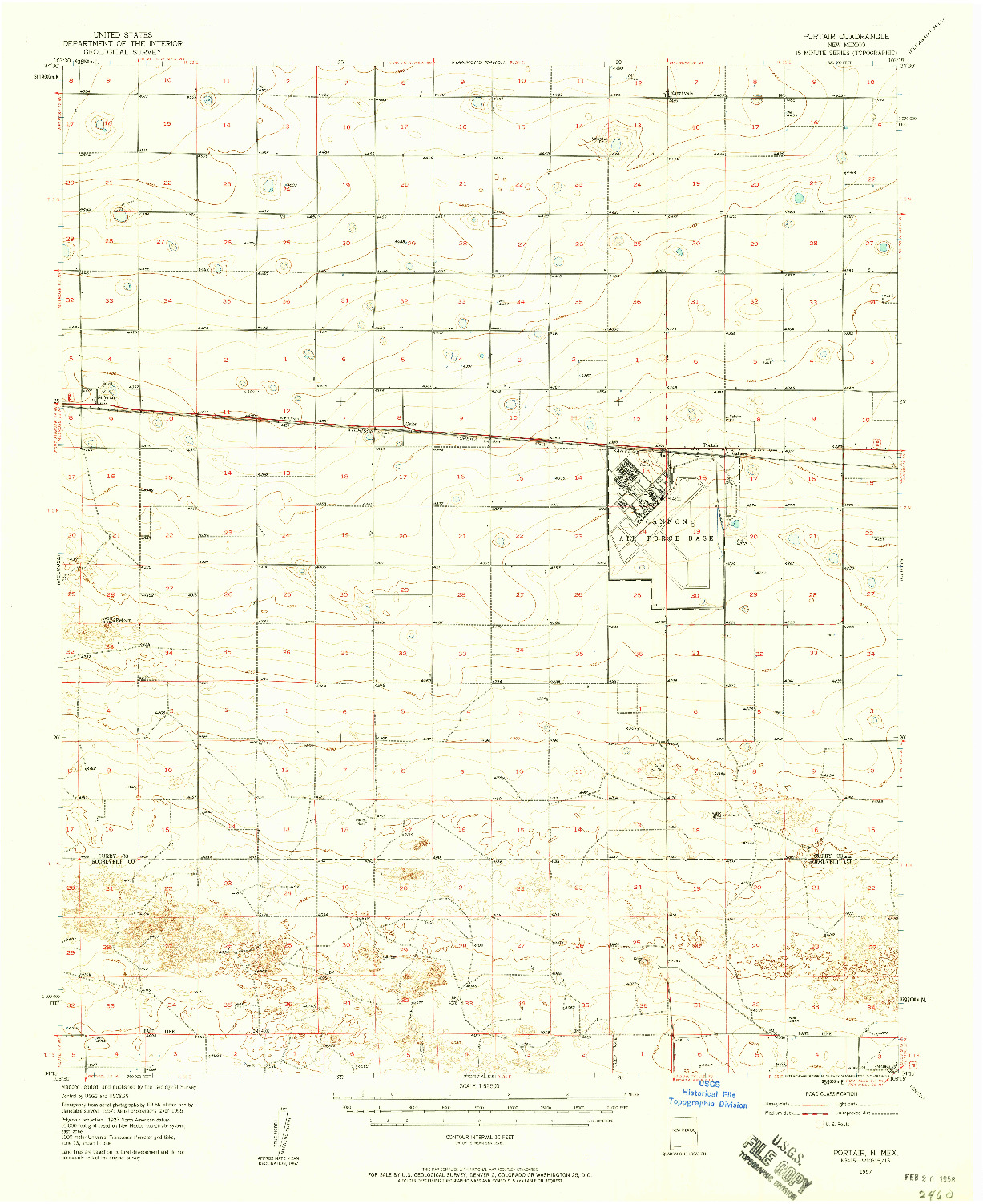 USGS 1:62500-SCALE QUADRANGLE FOR PORTAIR, NM 1957