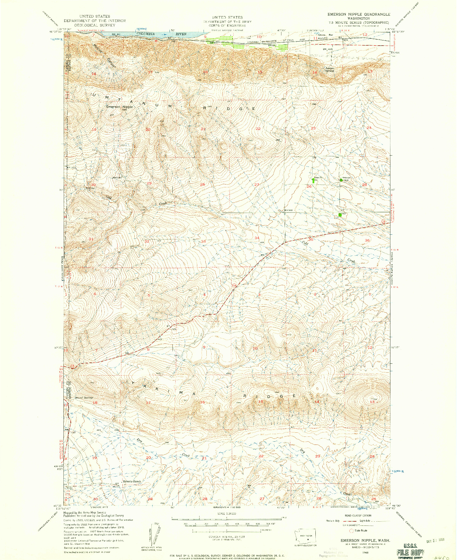 USGS 1:24000-SCALE QUADRANGLE FOR EMERSON NIPPLE, WA 1948