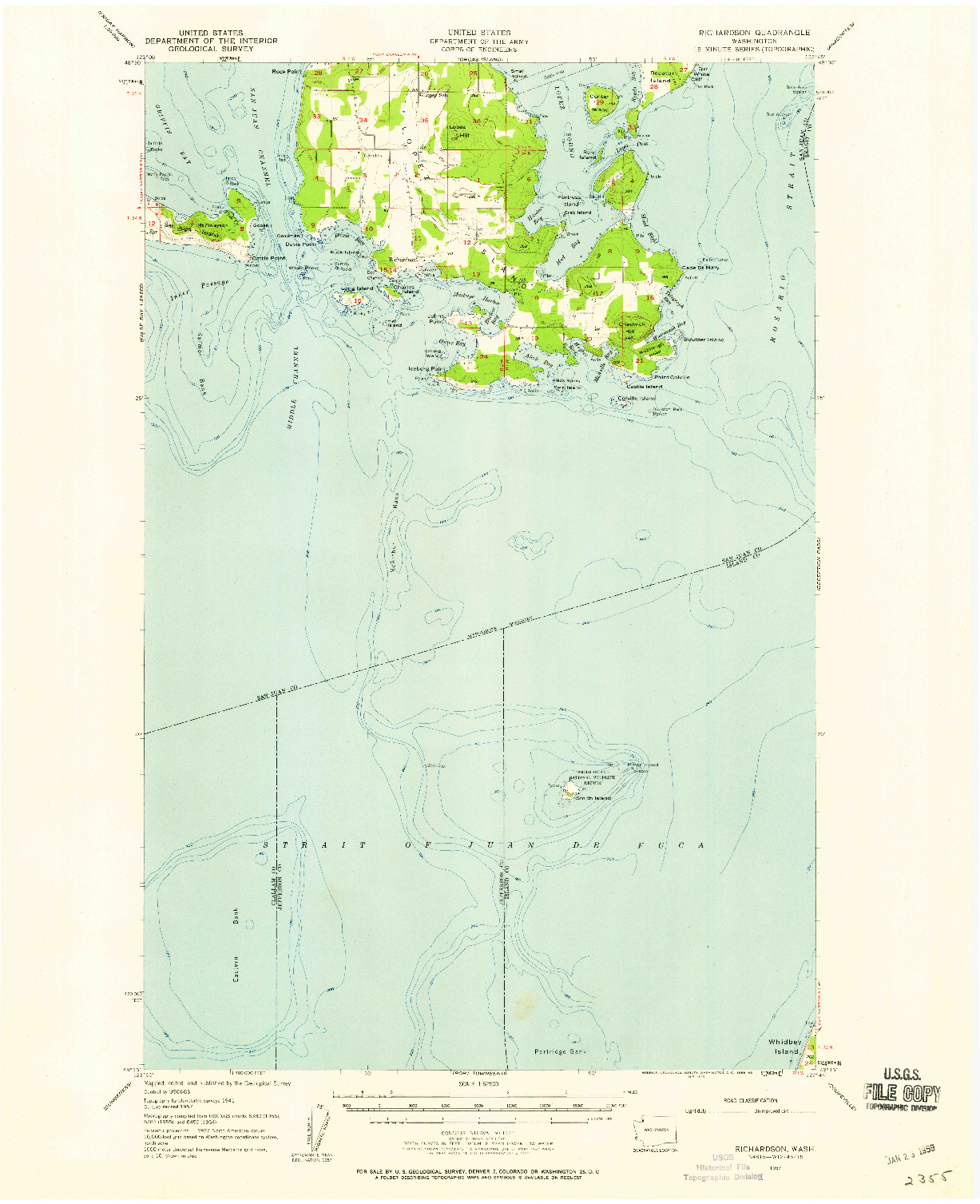 USGS 1:62500-SCALE QUADRANGLE FOR RICHARDSON, WA 1957