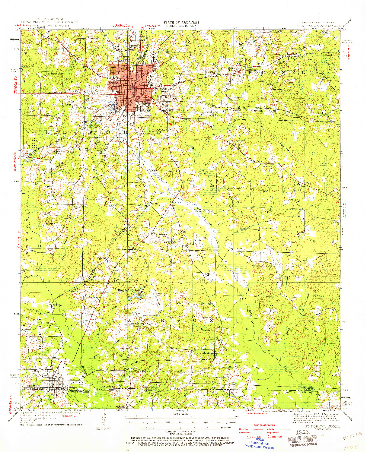 USGS 1:62500-SCALE QUADRANGLE FOR EL DORADO, AR 1951