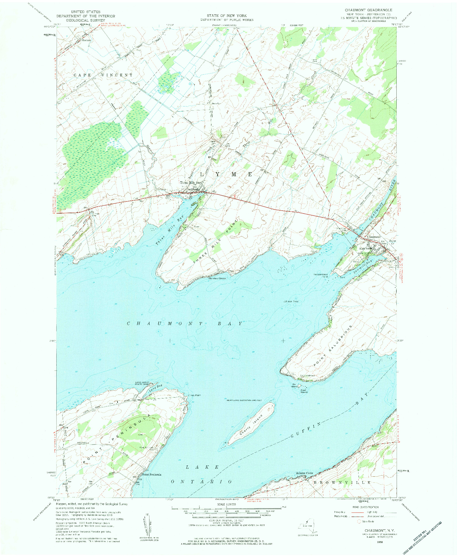 USGS 1:24000-SCALE QUADRANGLE FOR CHAUMONT, NY 1958
