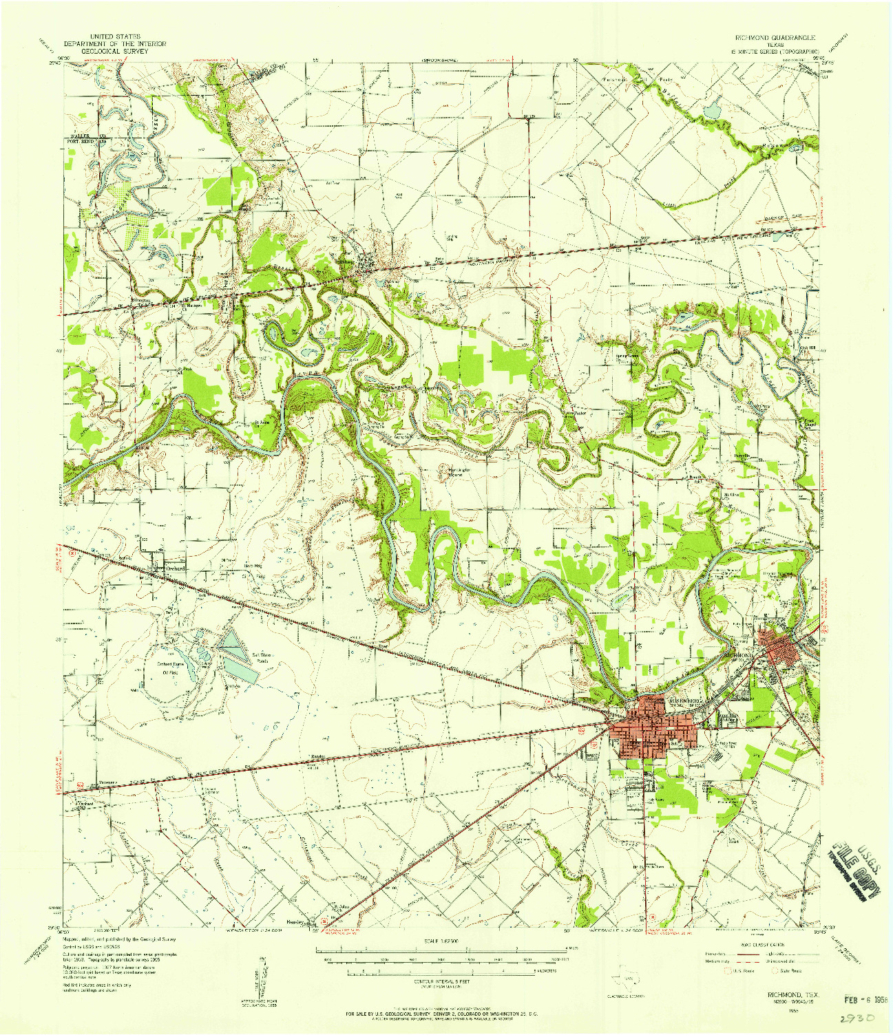 USGS 1:62500-SCALE QUADRANGLE FOR RICHMOND, TX 1955