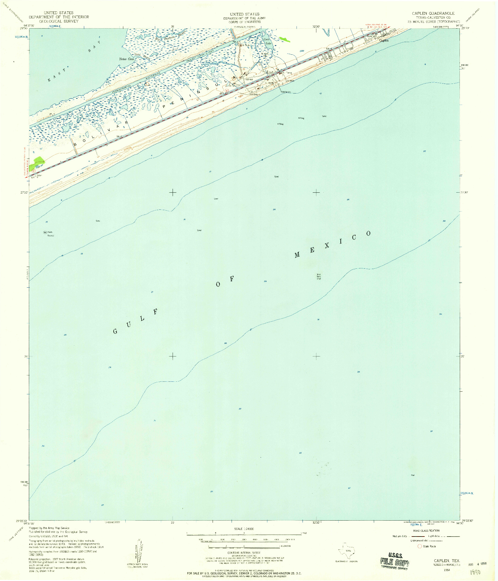 USGS 1:24000-SCALE QUADRANGLE FOR CAPLEN, TX 1954
