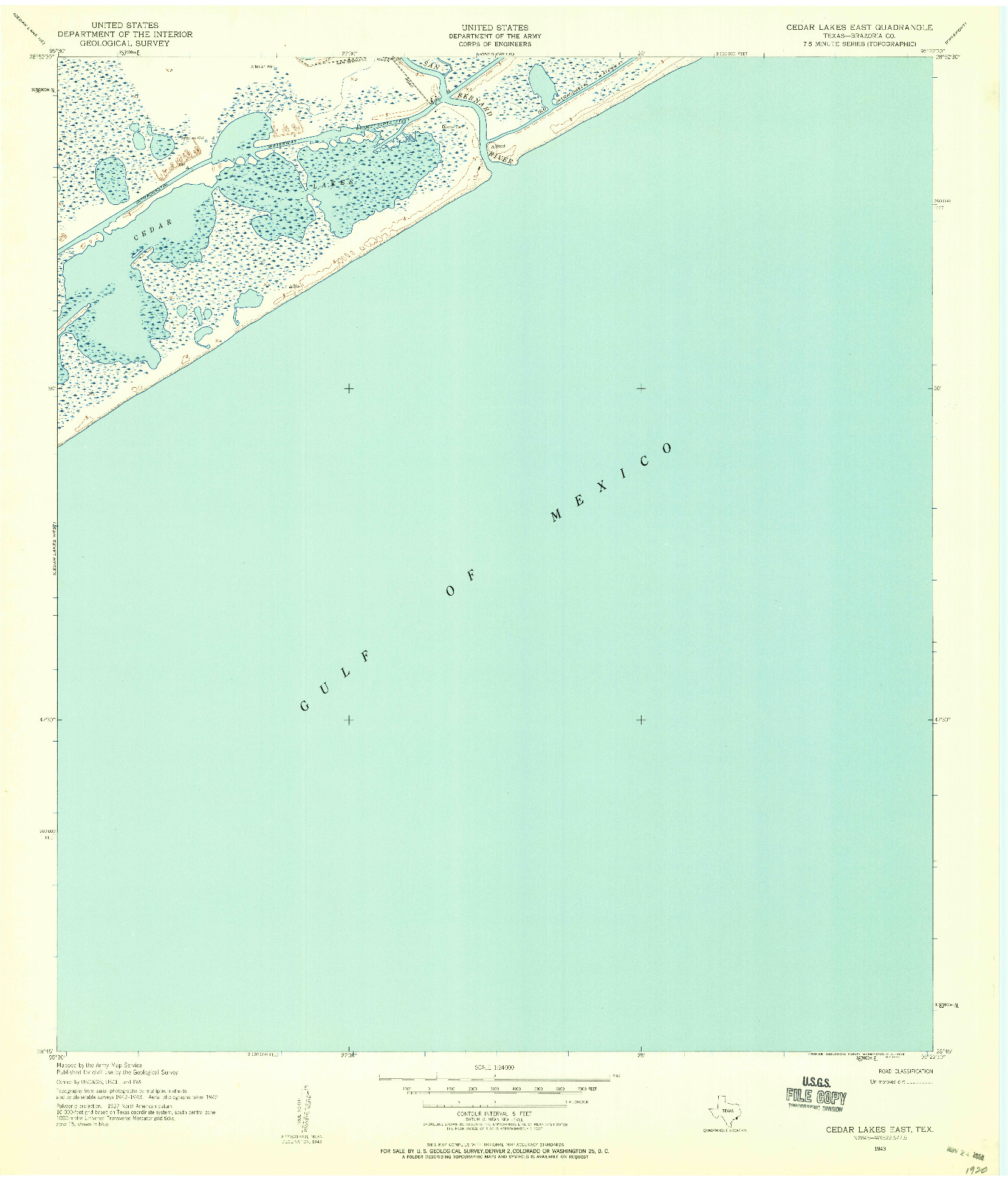 USGS 1:24000-SCALE QUADRANGLE FOR CEDAR LAKES EAST, TX 1943