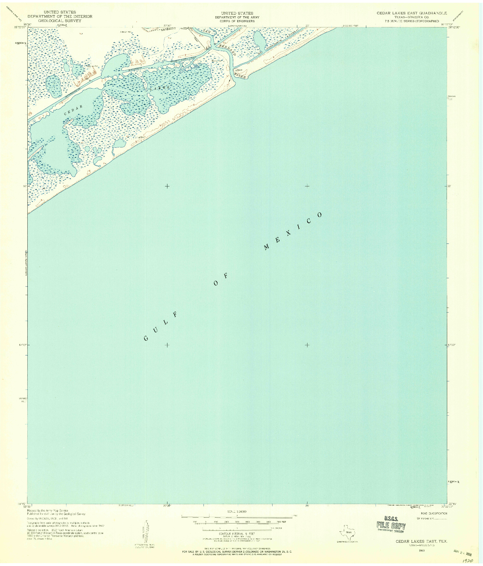USGS 1:24000-SCALE QUADRANGLE FOR CEDAR LAKES EAST, TX 1943