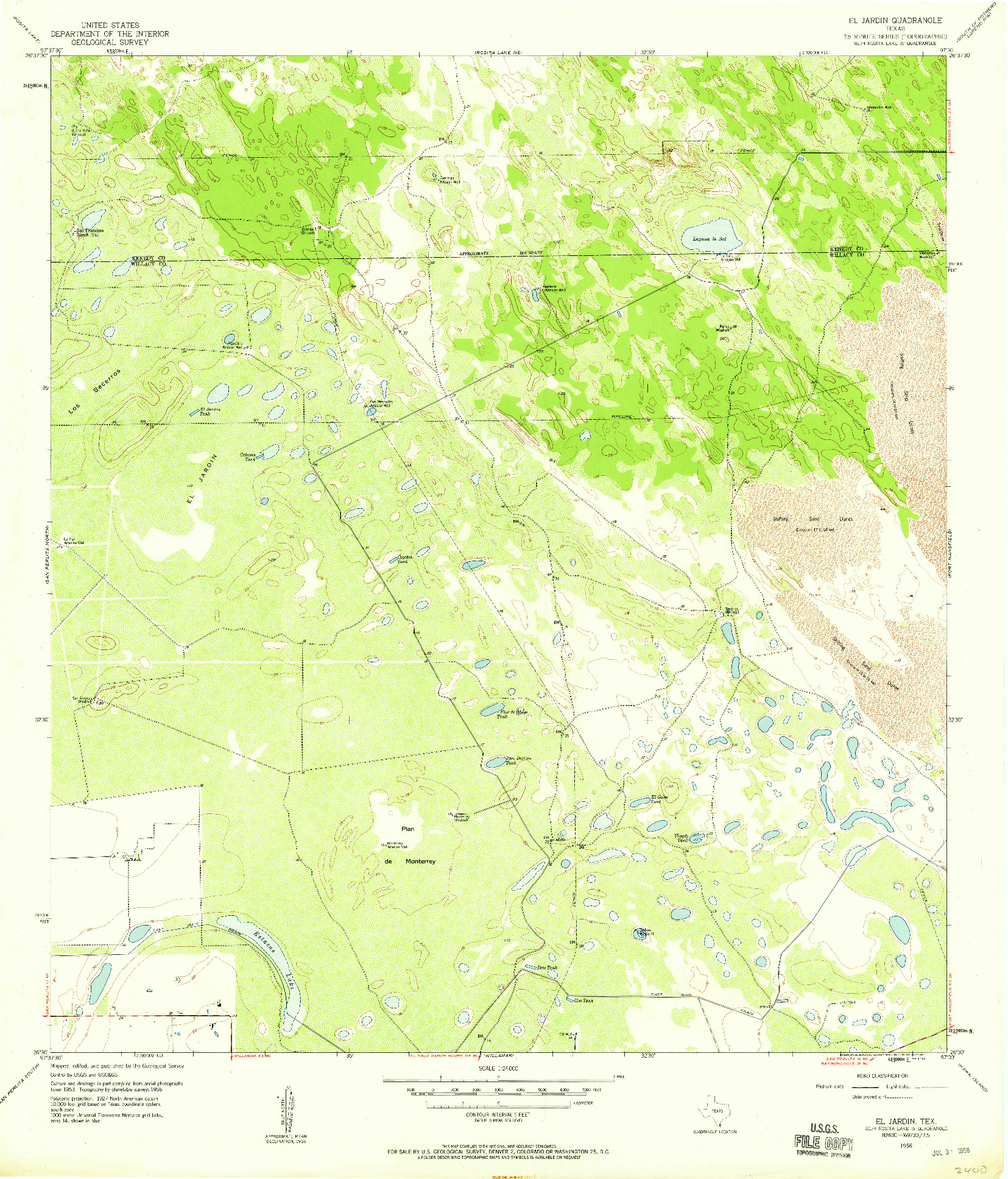 USGS 1:24000-SCALE QUADRANGLE FOR EL JARDIN, TX 1956