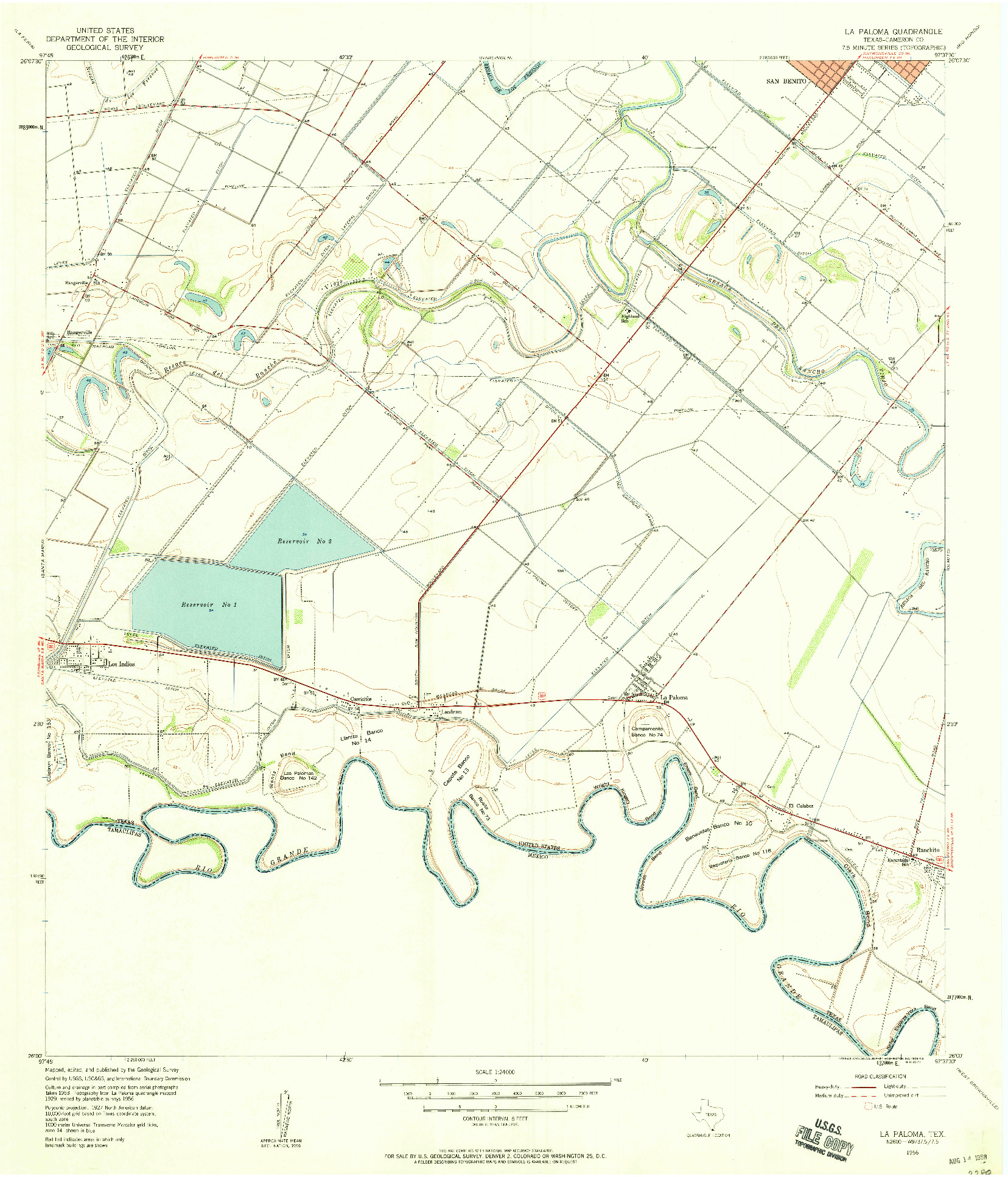 USGS 1:24000-SCALE QUADRANGLE FOR LA PALOMA, TX 1956