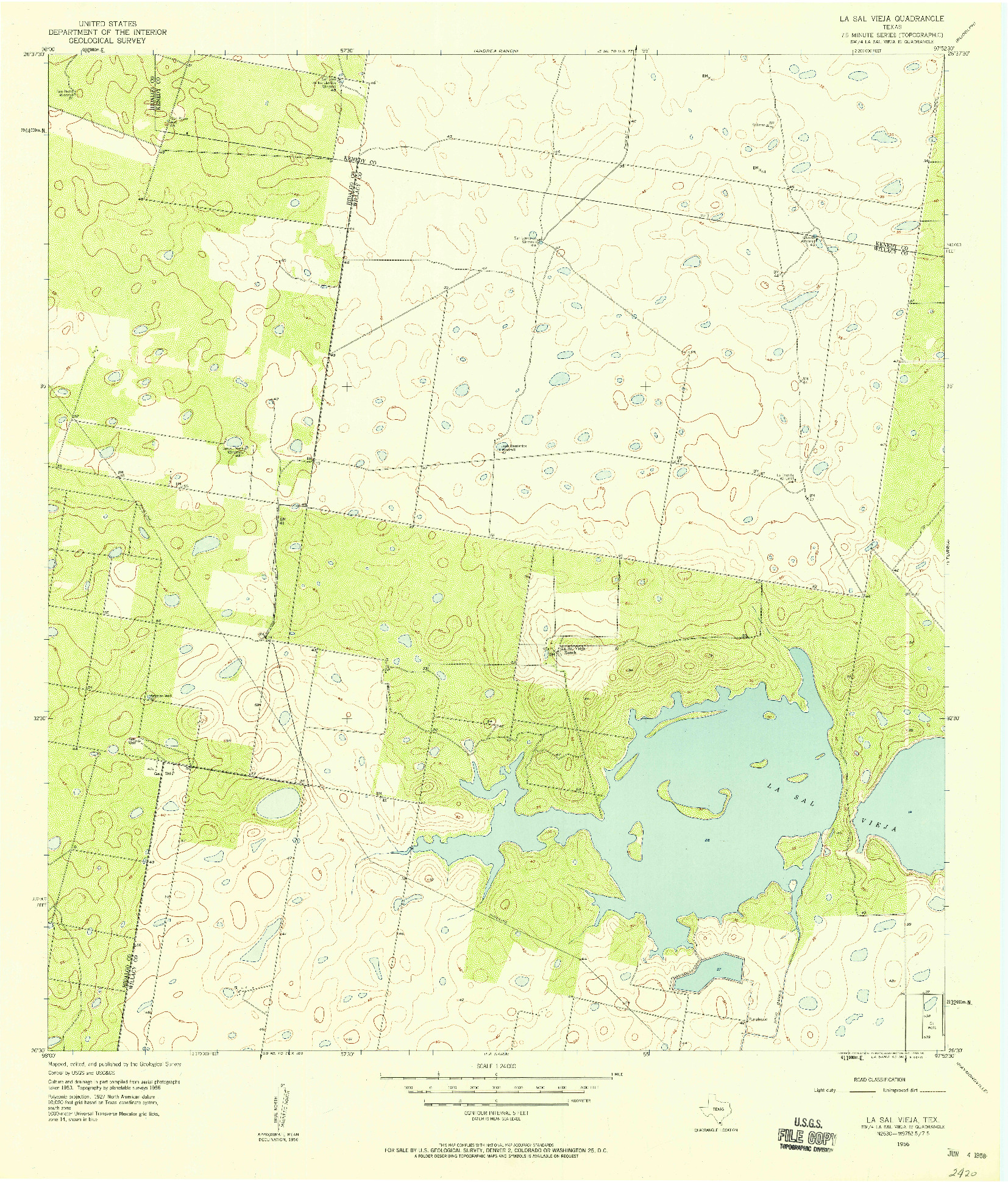 USGS 1:24000-SCALE QUADRANGLE FOR LA SAL VIEJA, TX 1956