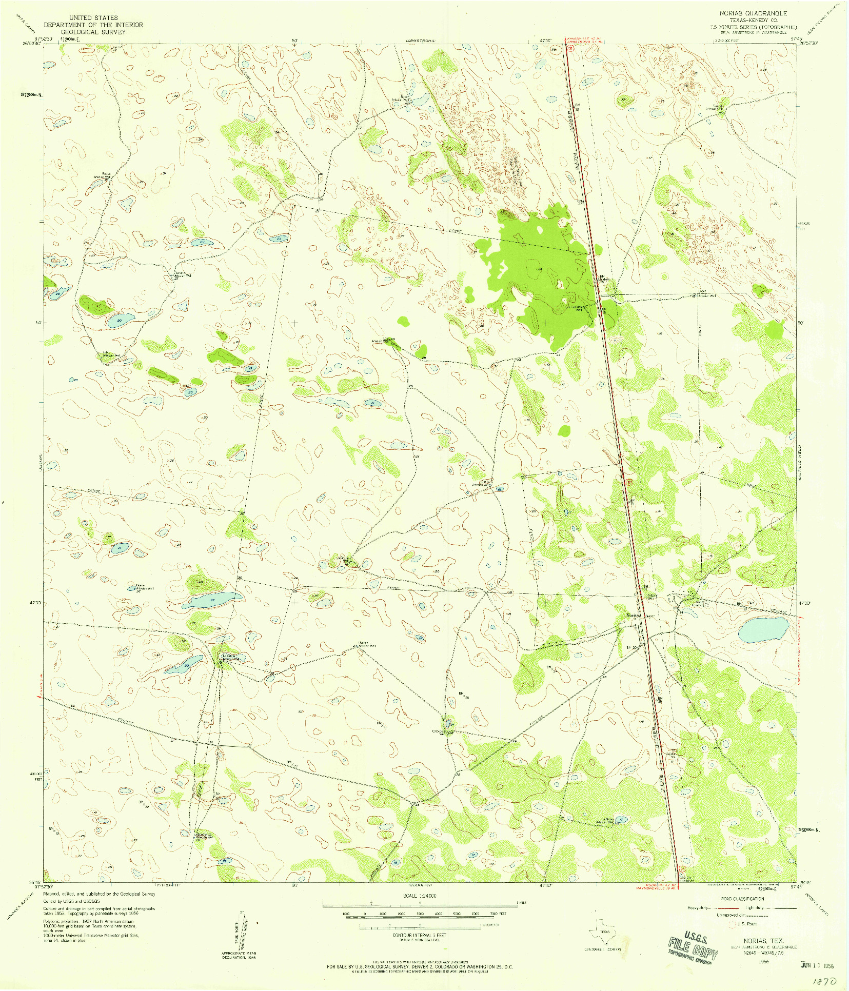 USGS 1:24000-SCALE QUADRANGLE FOR NORIAS, TX 1956