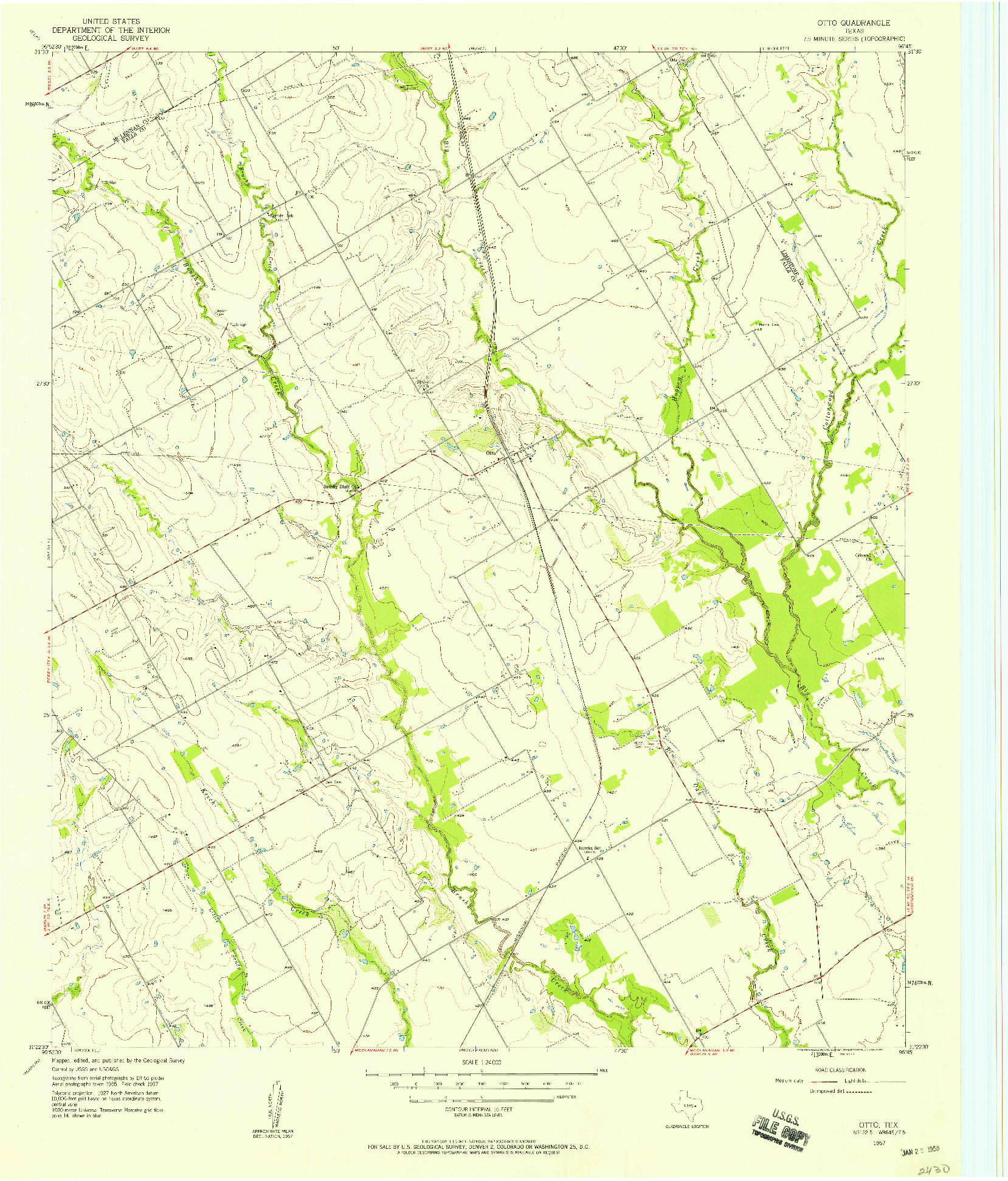 USGS 1:24000-SCALE QUADRANGLE FOR OTTO, TX 1957