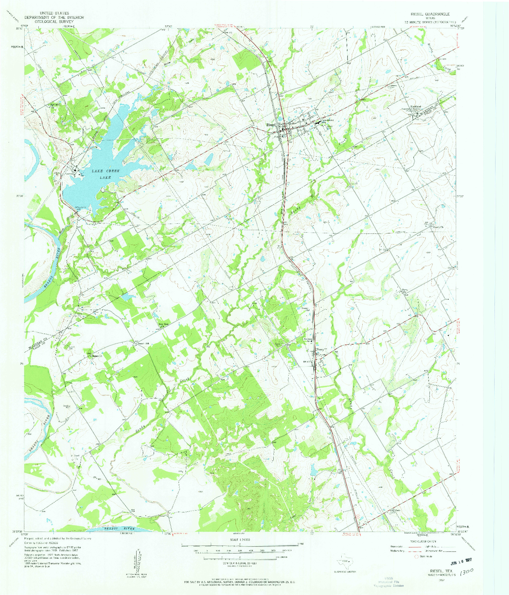 USGS 1:24000-SCALE QUADRANGLE FOR RIESEL, TX 1957