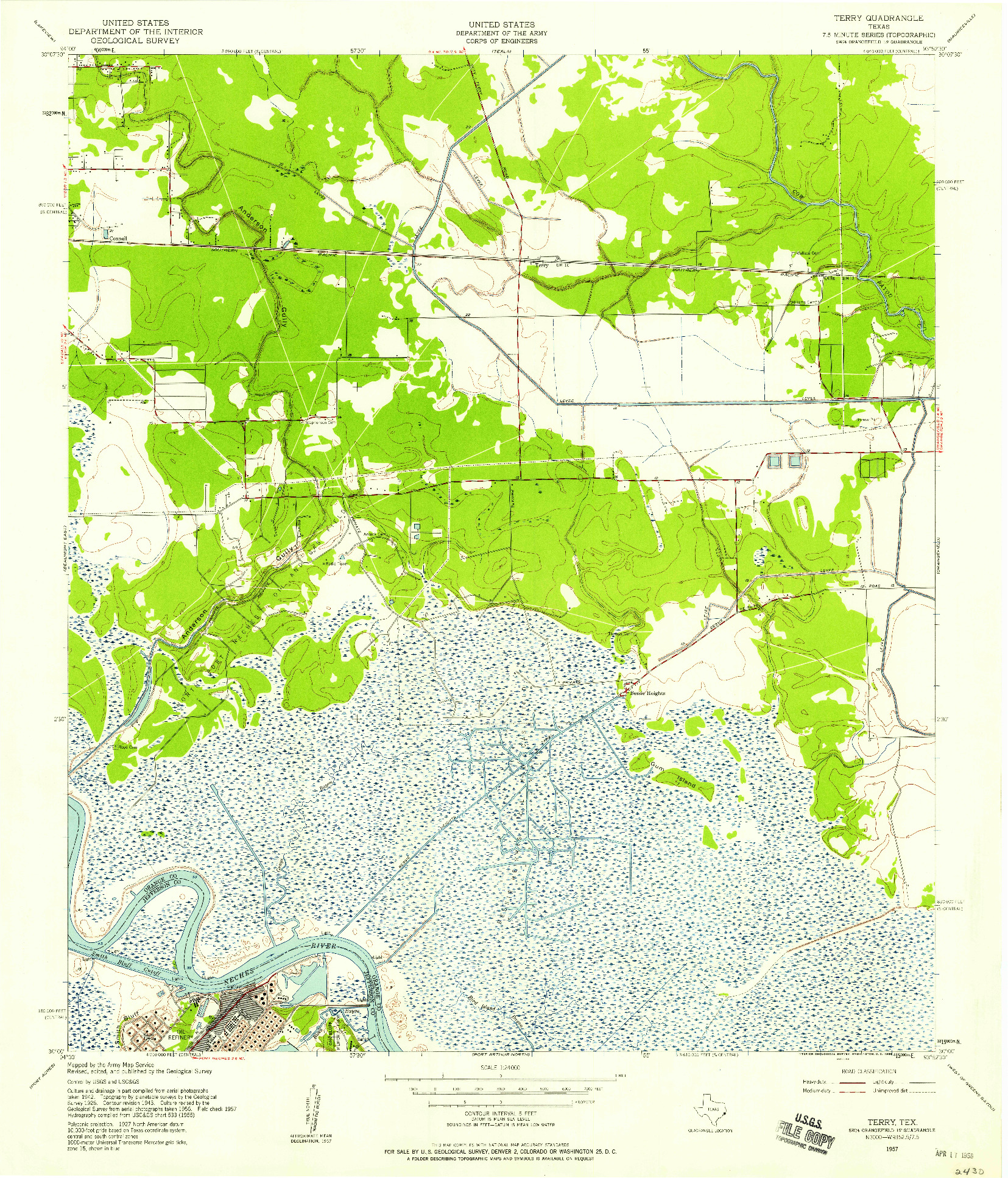 USGS 1:24000-SCALE QUADRANGLE FOR TERRY, TX 1957