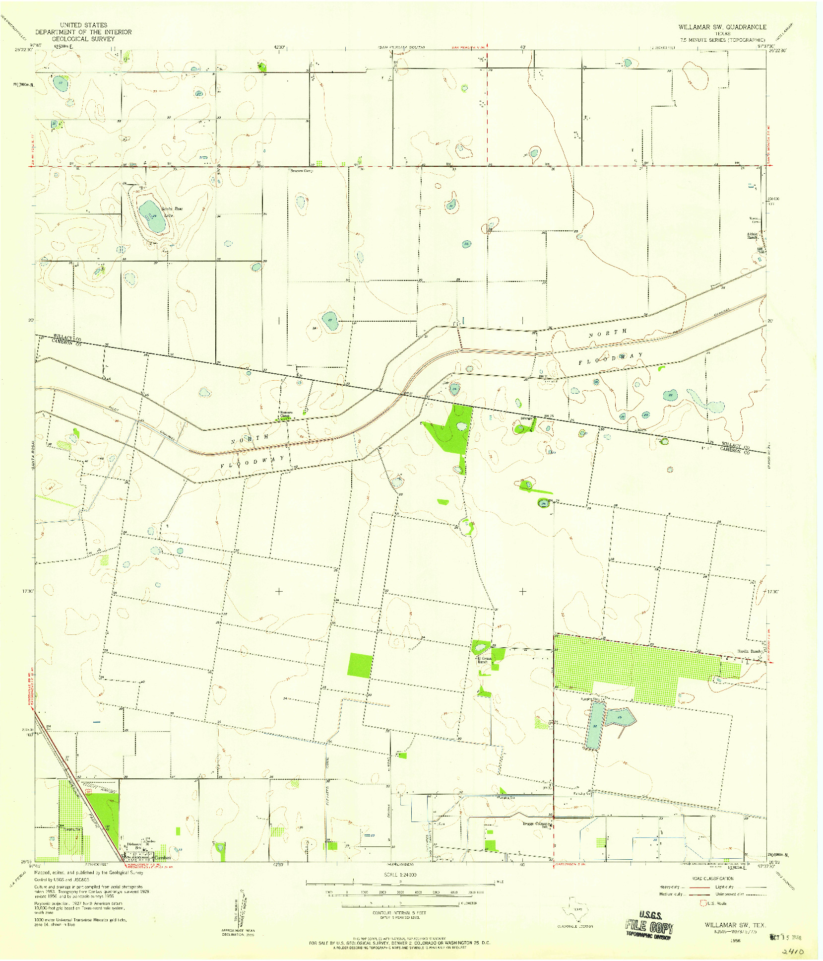 USGS 1:24000-SCALE QUADRANGLE FOR WILLAMAR SW, TX 1956