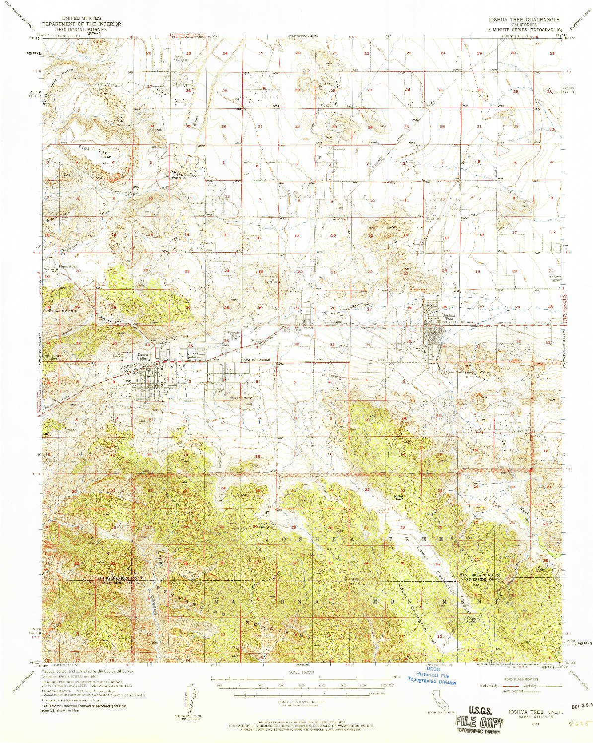 USGS 1:62500-SCALE QUADRANGLE FOR JOSHUA TREE, CA 1955