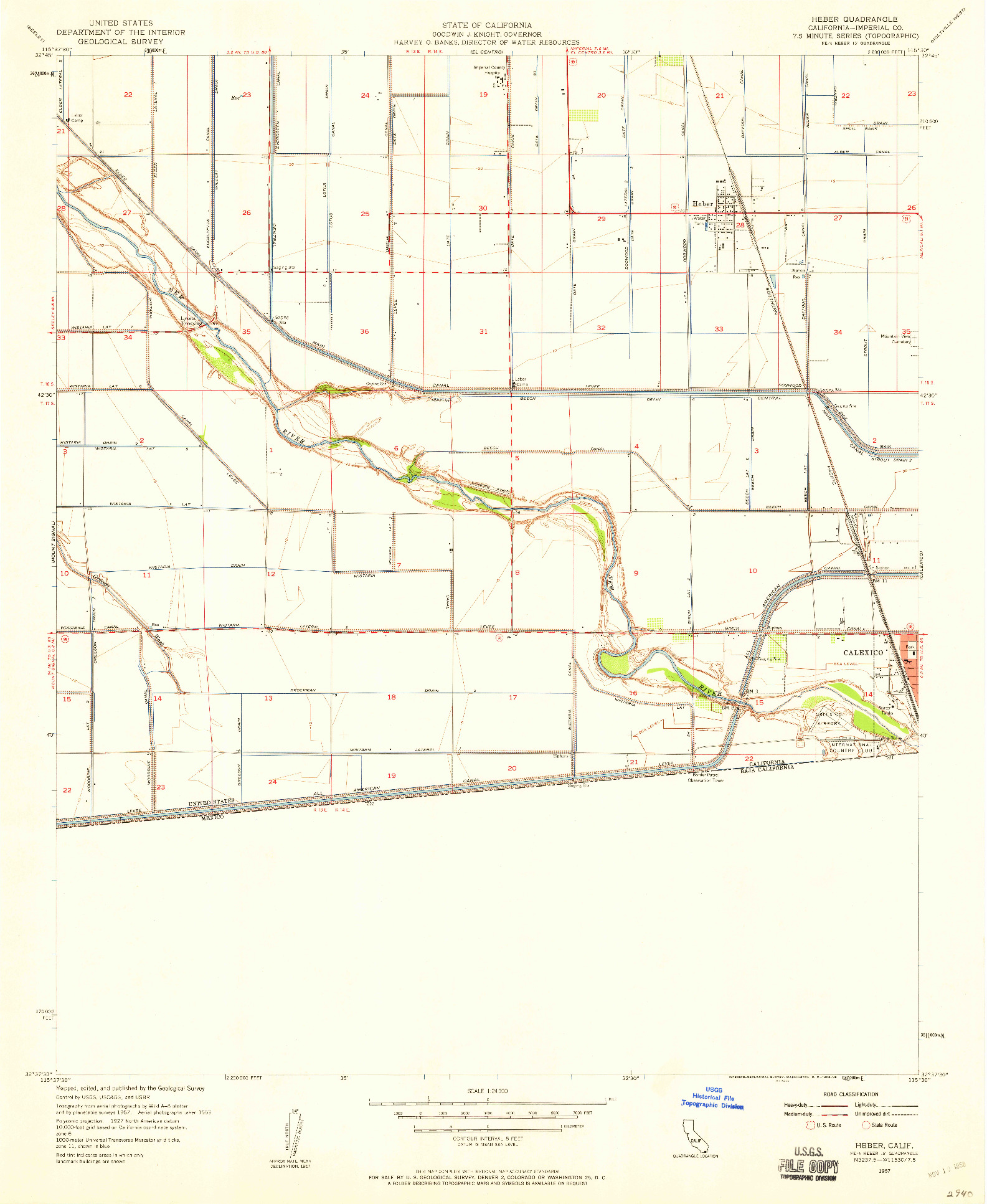 USGS 1:24000-SCALE QUADRANGLE FOR HEBER, CA 1957