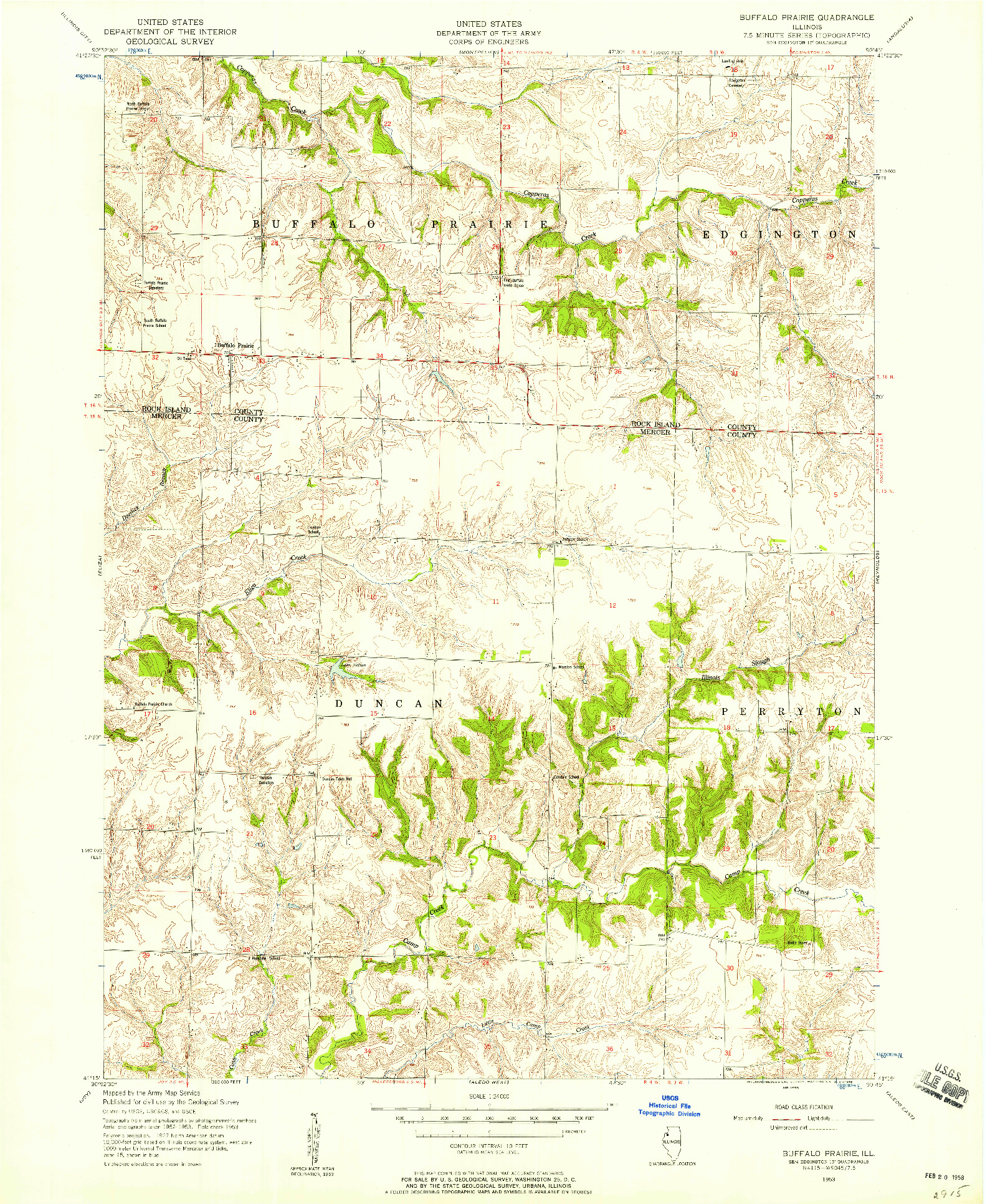 USGS 1:24000-SCALE QUADRANGLE FOR BUFFALO PRAIRIE, IL 1953