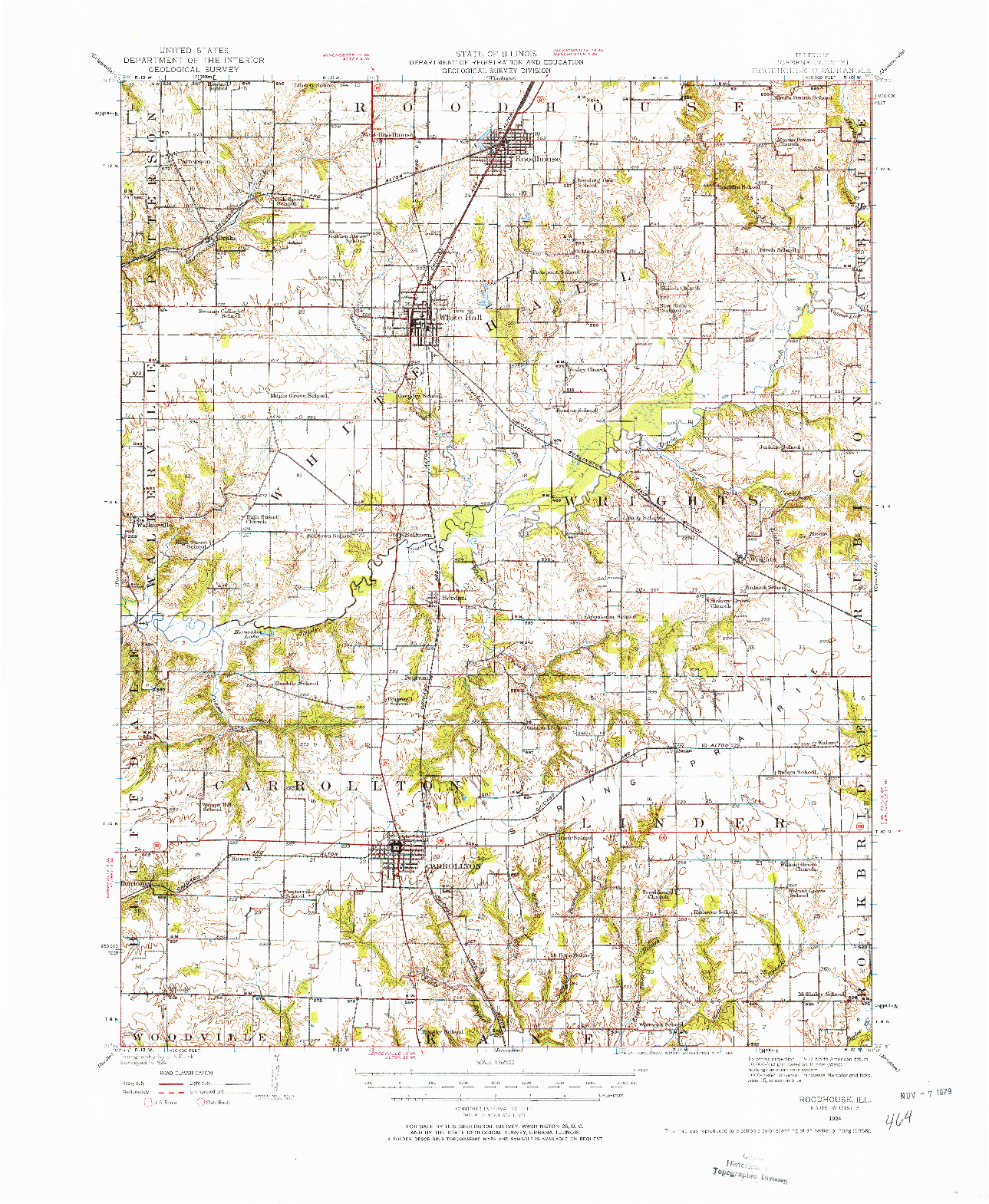 USGS 1:62500-SCALE QUADRANGLE FOR ROODHOUSE, IL 1924