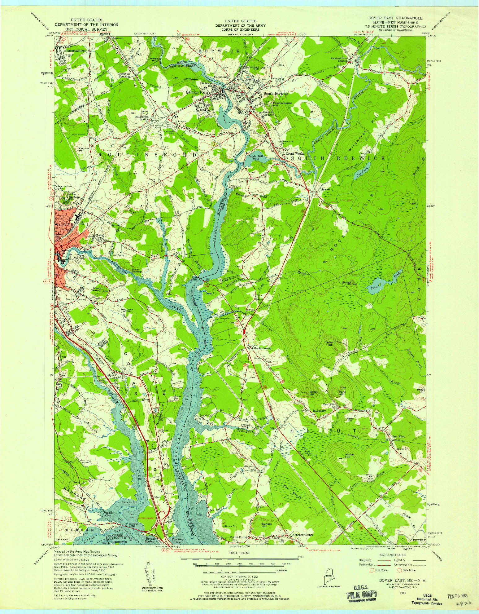 USGS 1:24000-SCALE QUADRANGLE FOR DOVER EAST, ME 1956